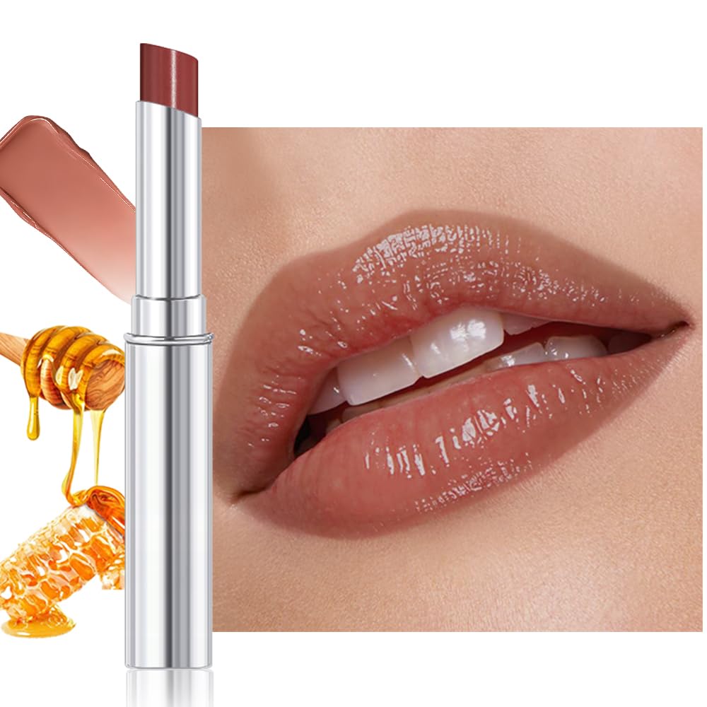FeiCuiYun Bálsamo Labial con Tinta de Miel Rosa, Lápiz Labial Hidratante Transparente, Color Labial Hidratante para Todos los Tonos de Piel, Bálsamo Labial Nutritivo con un Toque de Cereza Negra