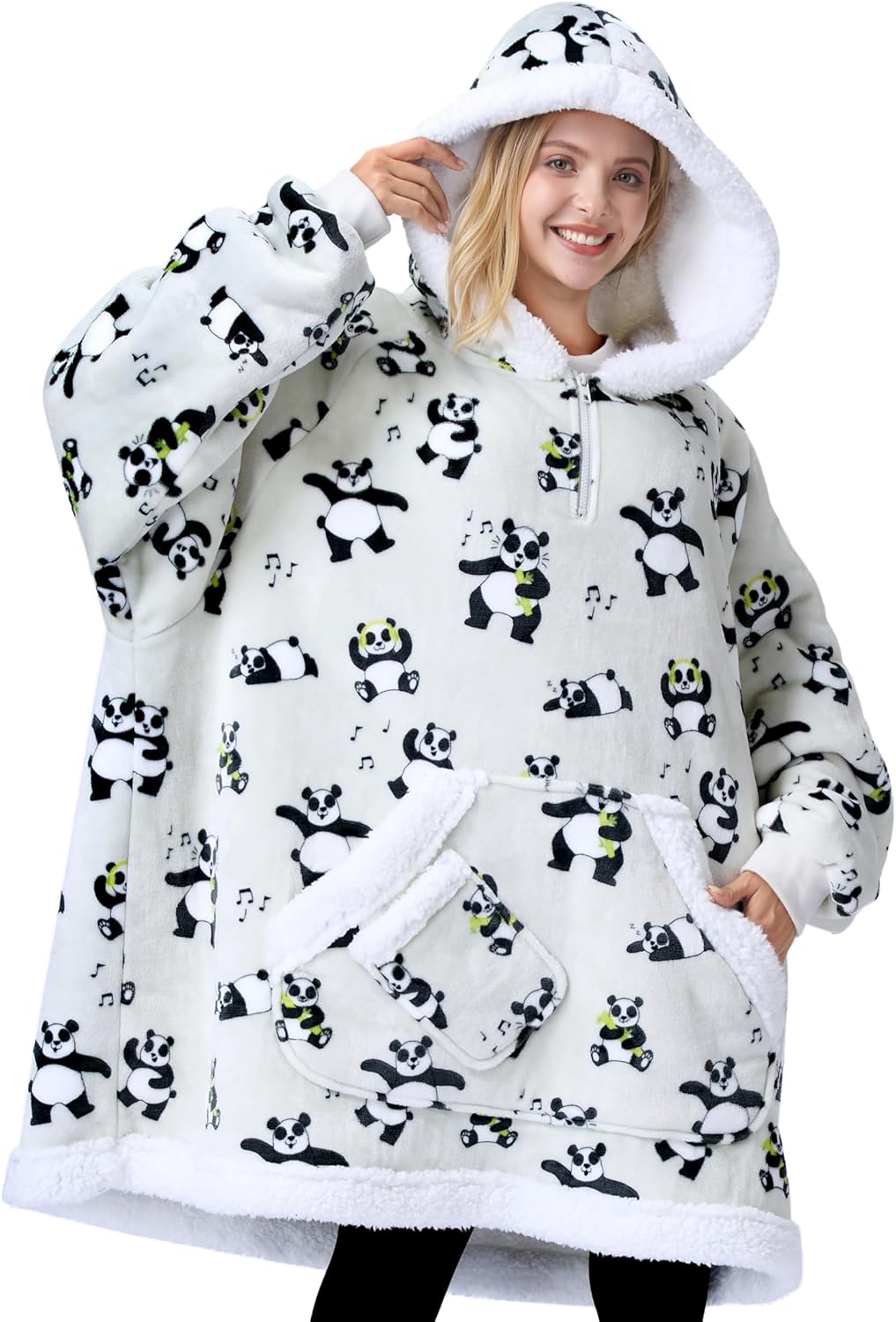 Giggling Getup Manta con capucha para adultos, regalos para adolescentes, niñas, hermanas, mujeres, forro polar sherpa, sudadera con capucha, cálida y acogedora con bolsillo y mangas, color beige gato