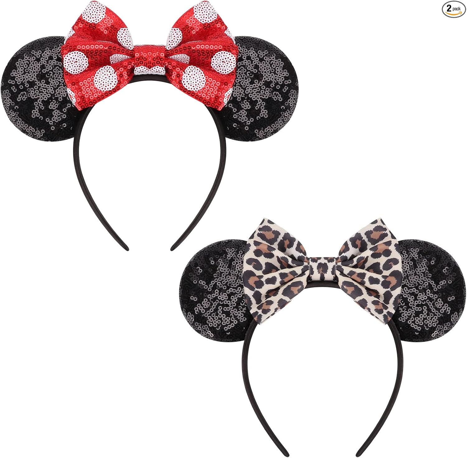 DRESHOW Mouse Ears Bow Headbands Sequins Party Decoration Cosplay Costume for Women