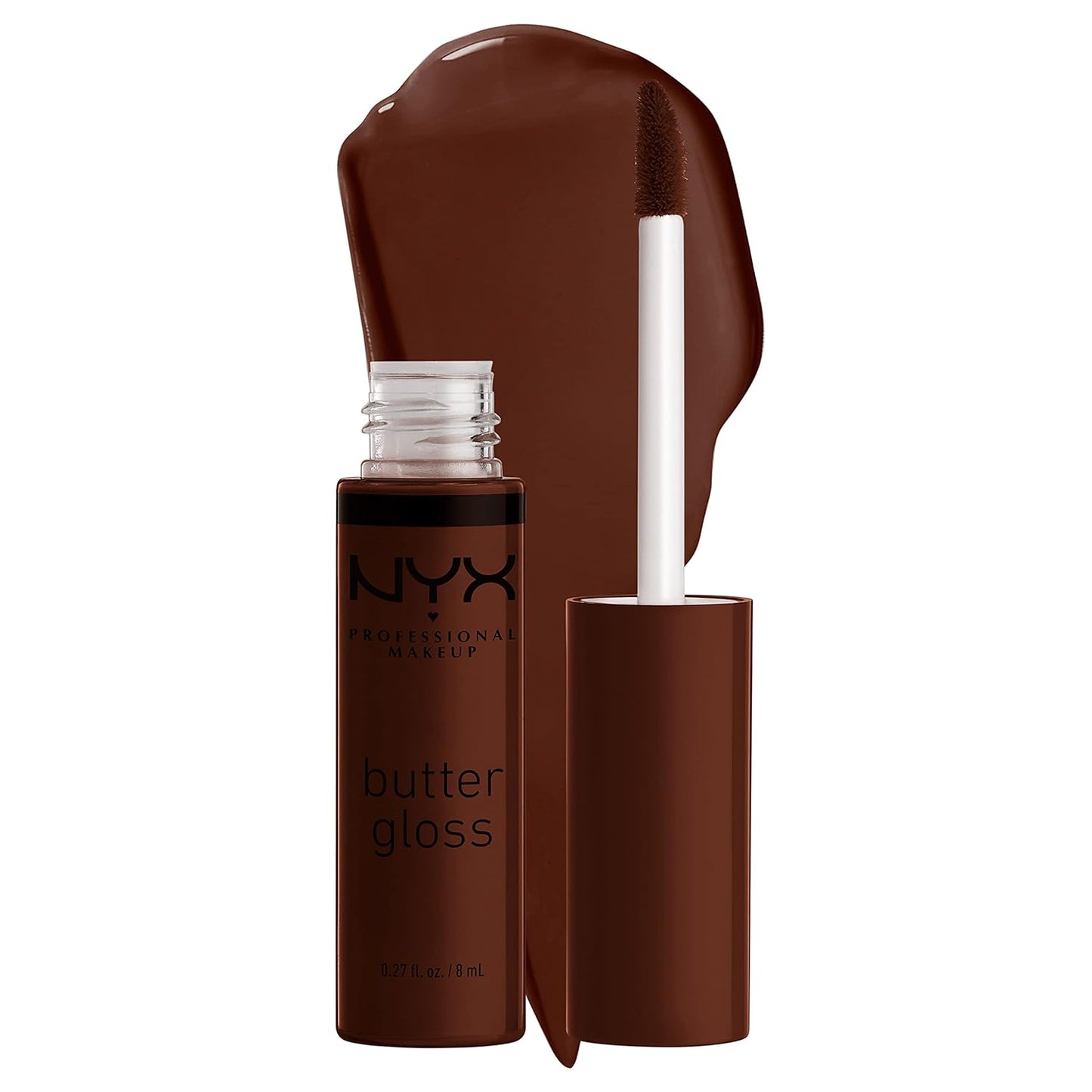 NYX MAQUILLAJE PROFESIONAL Brillo de mantequilla, brillo de labios no pegajoso - Tiramisu (Brown)