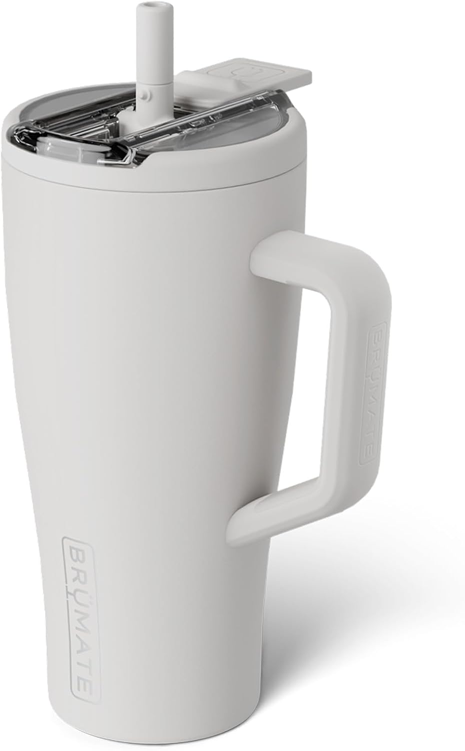 BrüMate Era Flip - Vaso de 40 onzas con tapa con pajilla cubierta 100 % a prueba de fugas, popote higiénico cubierto, botella de agua de acero inoxidable aislada con asa, apto para portavasos, sin BPA (Lilac Dusk)