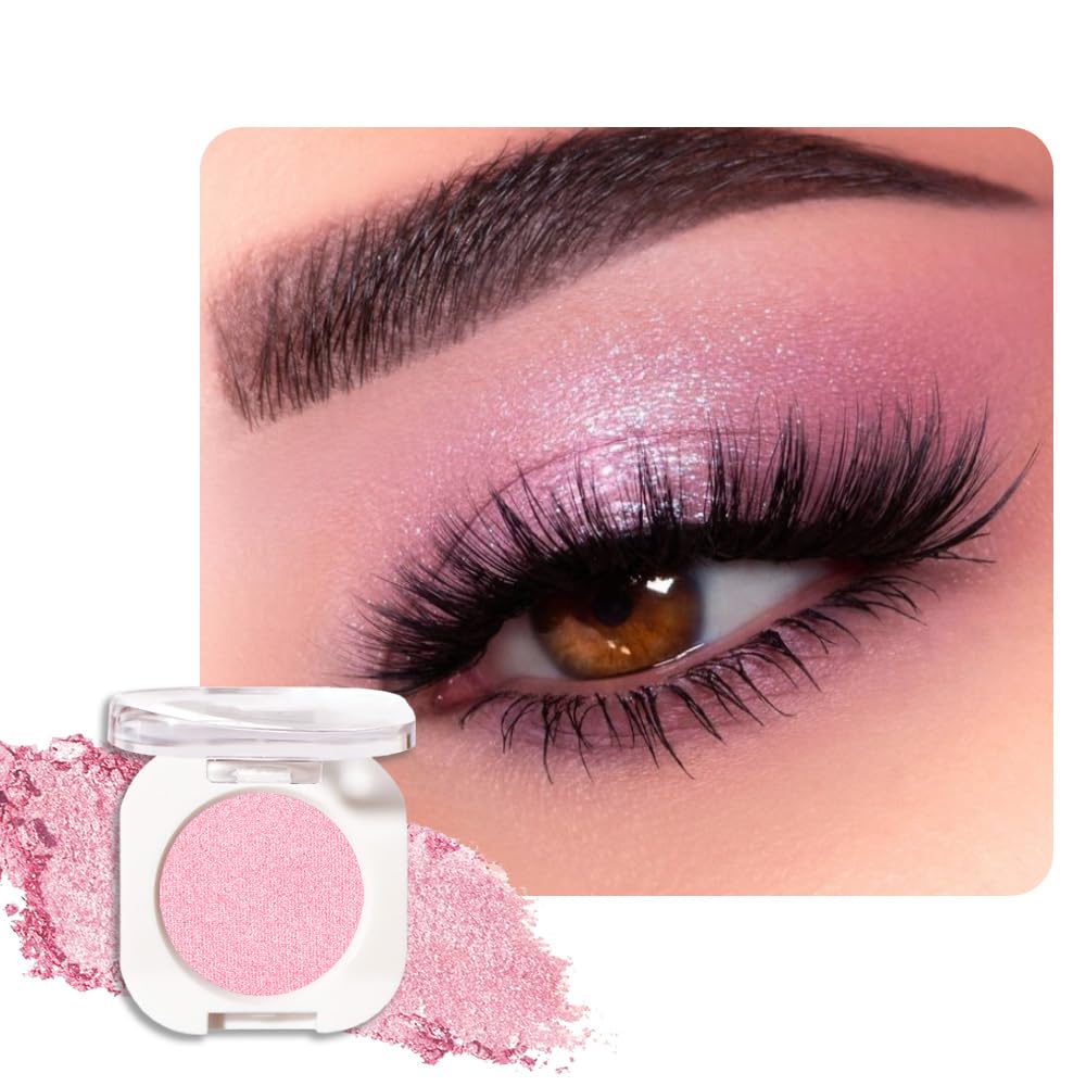 Sombra de Ojos Soltera con Destello de Champán, Sombra de Ojos Mini Liviana y Mezclable para Mujeres Mayores, Paleta de Maquillaje de Sombra de Ojos Monocromática Pigmentada Impermeable