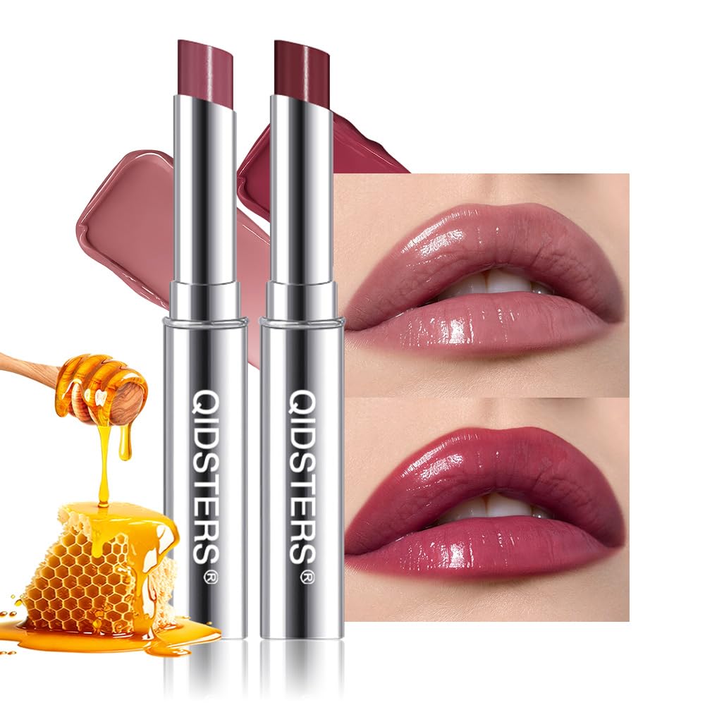 Honey Lipstick - Bálsamo labial tintado, mancha labial hidratante transparente para todos los tonos de piel (A-2Pcs-07 Mauve+09 Cherry, 2 unidades (paquete de 1))
