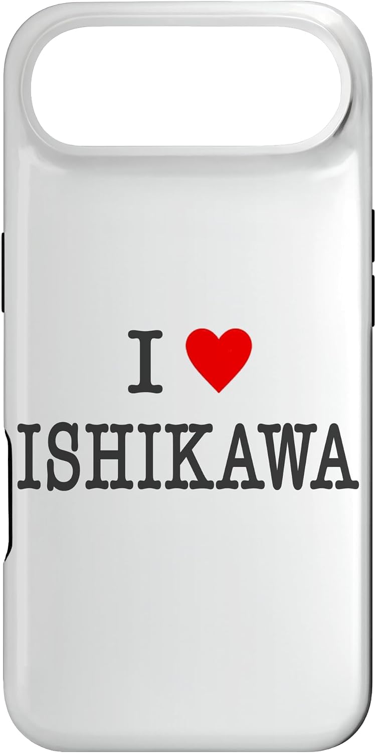 アイラブ・ISHIKAWA 石川（I Love ハート）【47都道府県】ジモT ティ 地元愛 旅行 グッズ お土産 面白 スマホケース iPhone 7 Plus/8 Plus 用