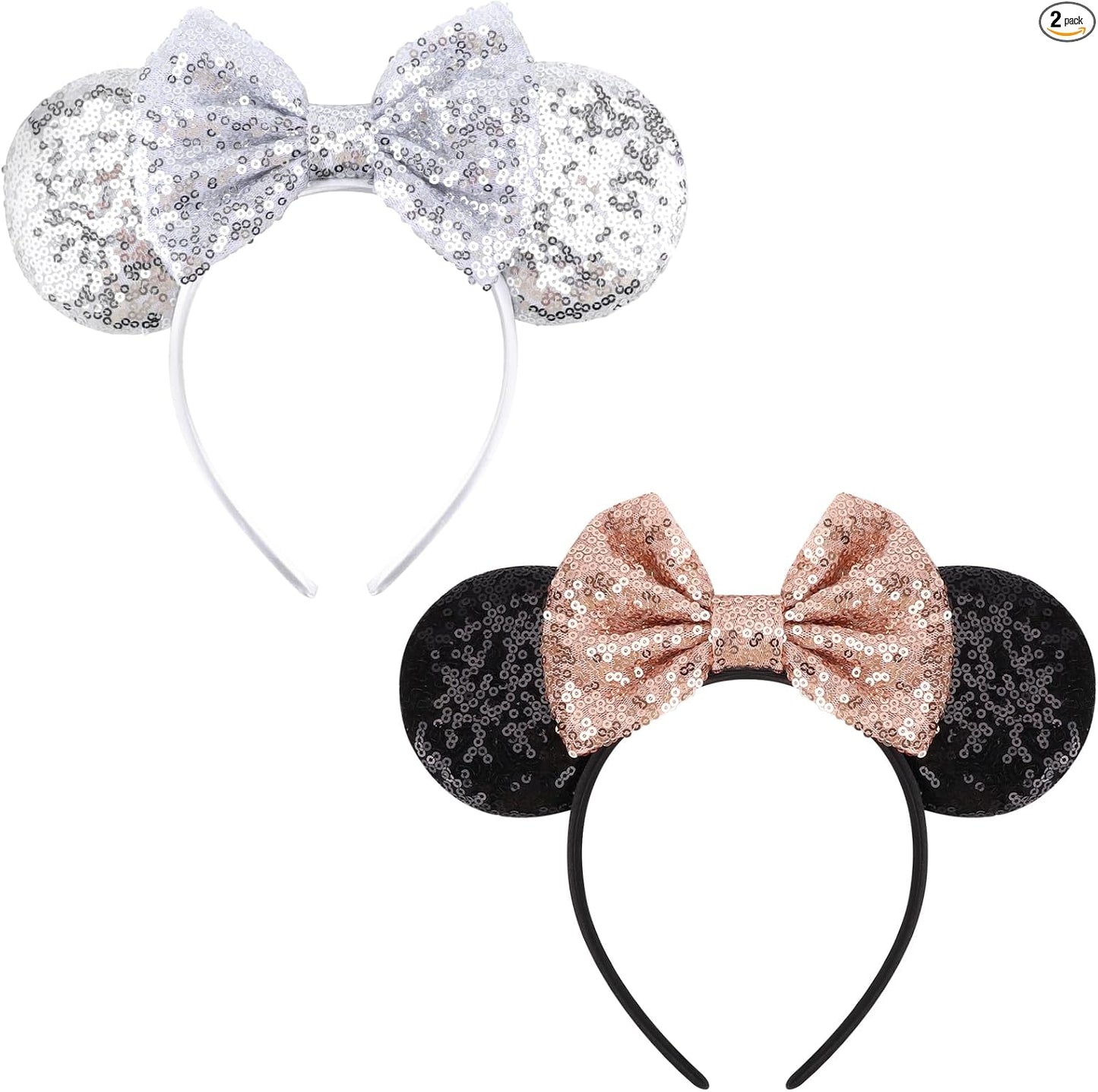 DRESHOW Mouse Ears Bow Headbands Sequins Party Decoration Cosplay Costume for Women