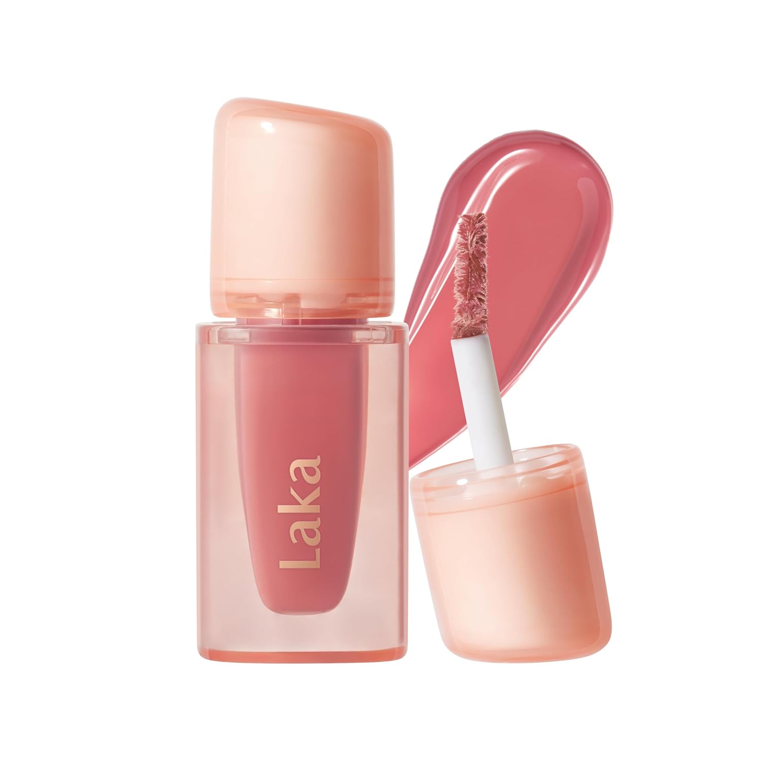 Laka Jelling Nude Gloss Mini, 1.9g/0.07oz, Aceite labial hidratante traslúcido sin manchas, no pegajoso, brillo nutritivo para un aspecto fresco y brillante, vegano, maquillaje de belleza limpia