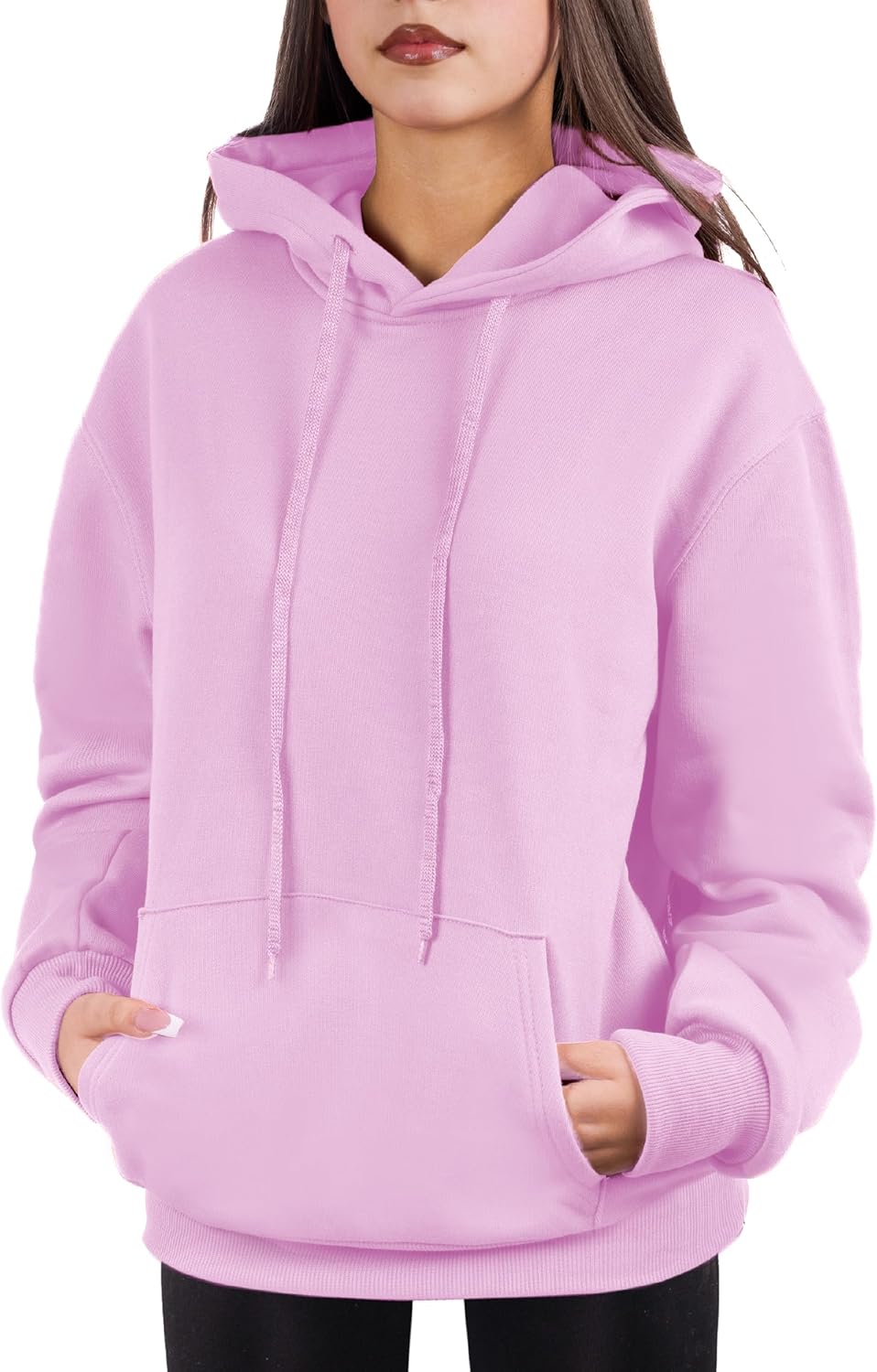 Sudadera de gran tamaño con capucha para mujer, mezcla de algodón y forro polar suave, acogedora sudadera para todos los días
