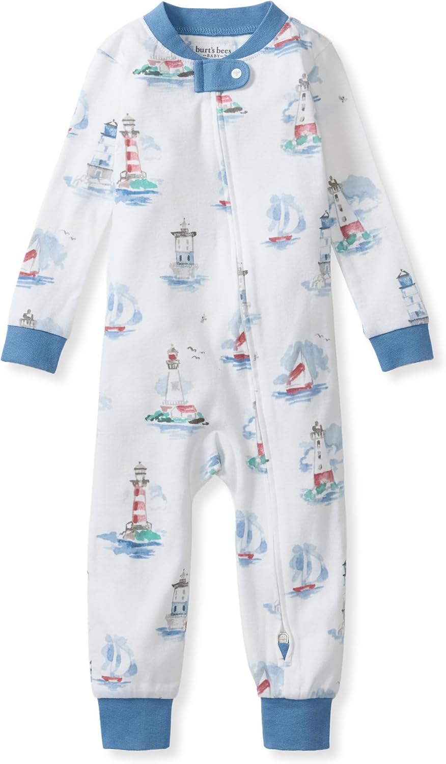 Burt's Bees Baby Unisex Footless Sleeper Pajama, 1-Pc Zip-Up Footie Pajama | Snug-fit organic cotton footless PJs features an easy 2-way zipper for easy nighttime changes