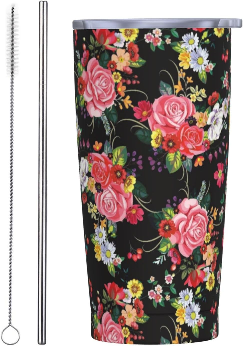 Vaso de mariposa púrpura con tapa y popote, taza de viaje aislada de acero inoxidable de 20 onzas, botella de agua caliente y fría, recuerdo de mariposa azul para hombres y mujeres