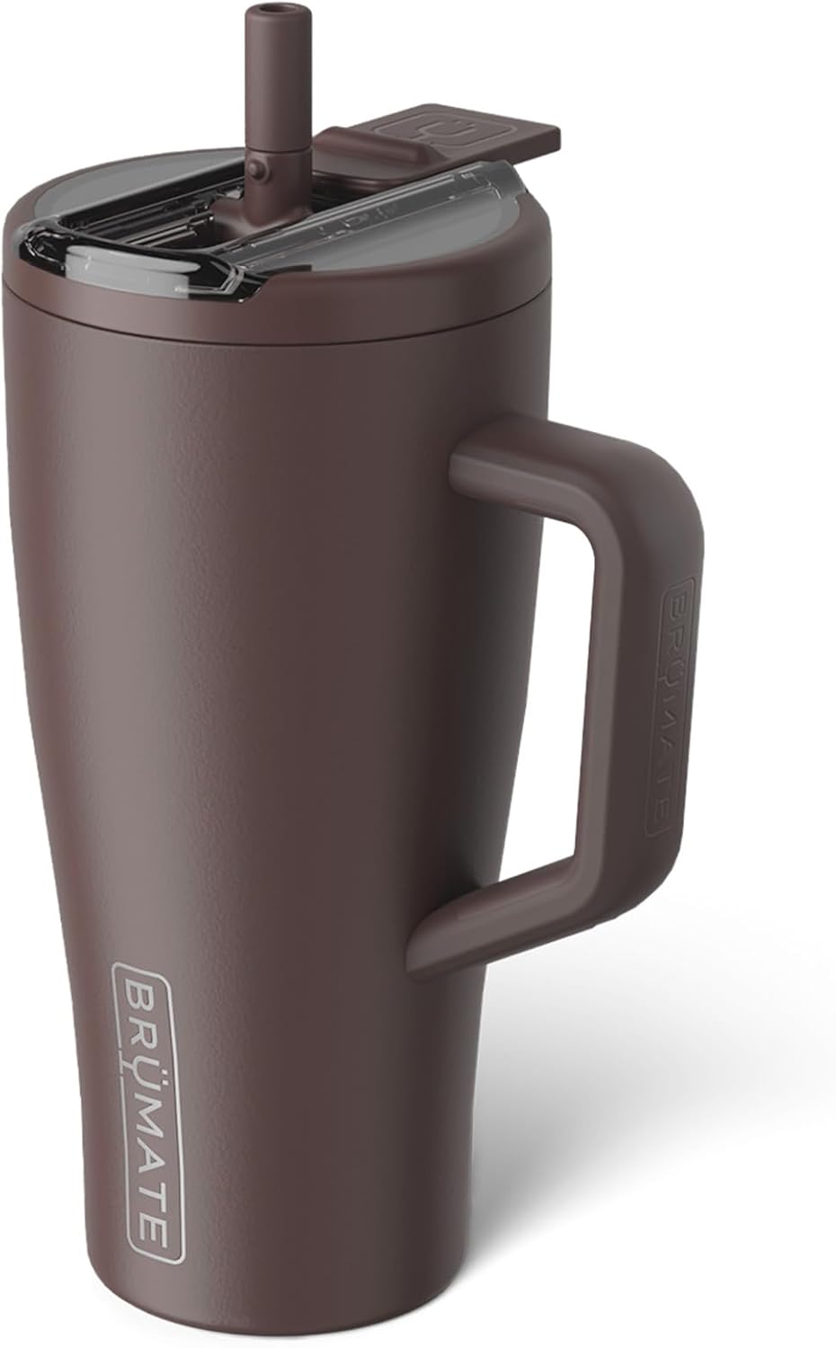 BrüMate Era Flip - Vaso de 40 onzas con tapa con pajilla cubierta 100 % a prueba de fugas, popote higiénico cubierto, botella de agua de acero inoxidable aislada con asa, apto para portavasos, sin BPA (Lilac Dusk)
