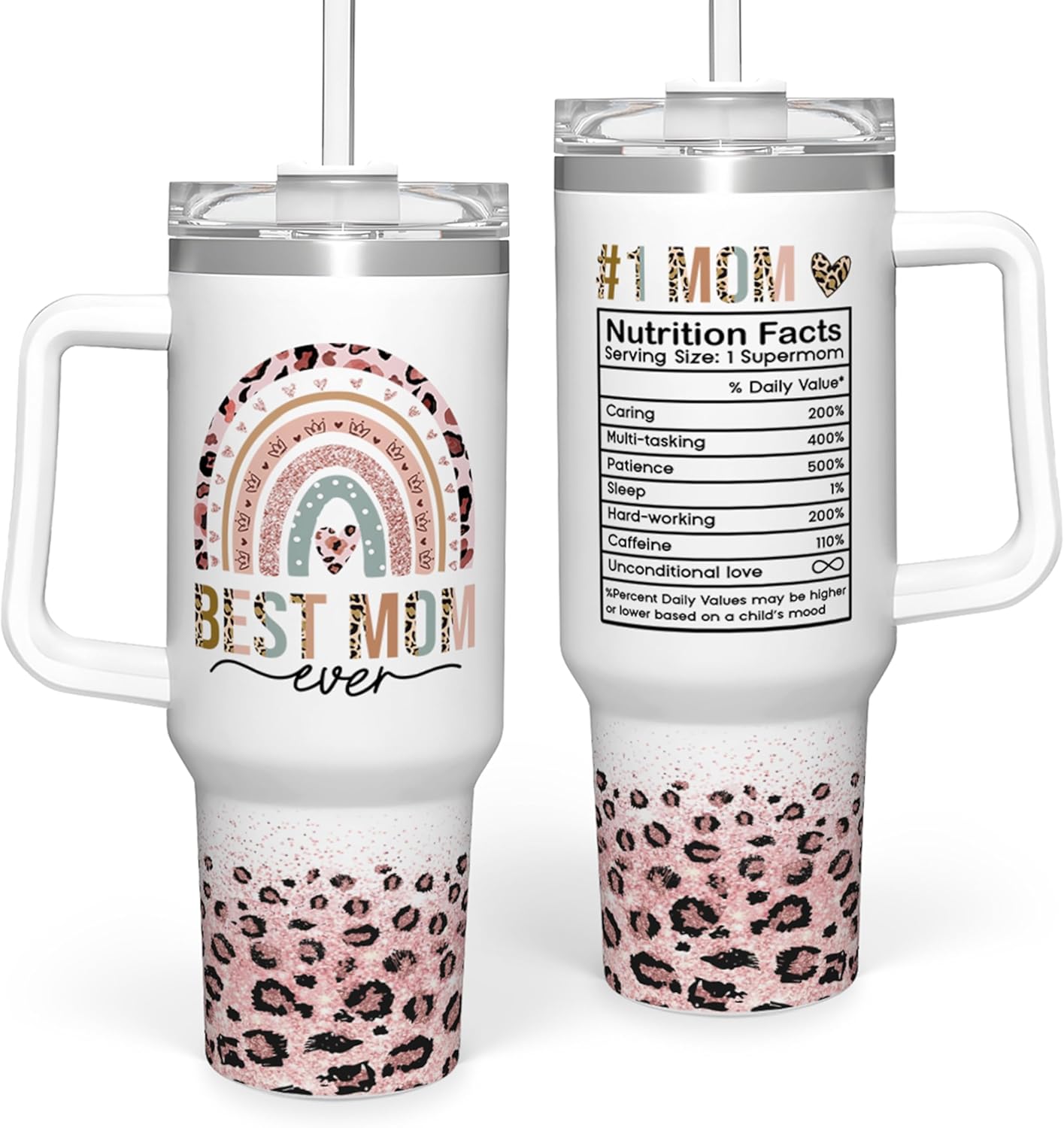 Regalos de enfermera para mujeres, vaso de enfermera con asa, taza de café de acero inoxidable de 40 onzas con tapa con pajilla, regalo de enfermería para enfermeras, regalo de agradecimiento para