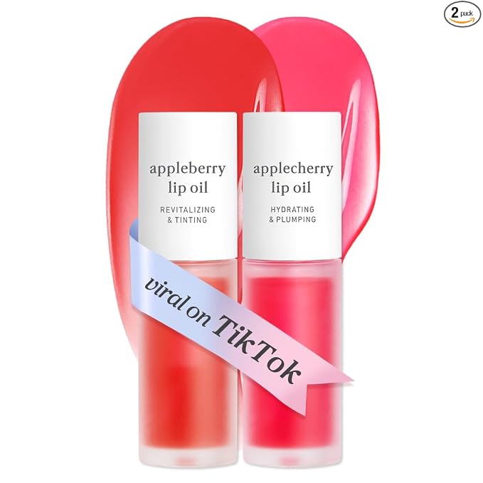 NOONI - Aceite coreano para labios, de larga duración, hidratante, revitalizante para labios secos, impermeable, relleno de calcetines para niñas adolescentes, 0.12 fl.oz, Appleplum