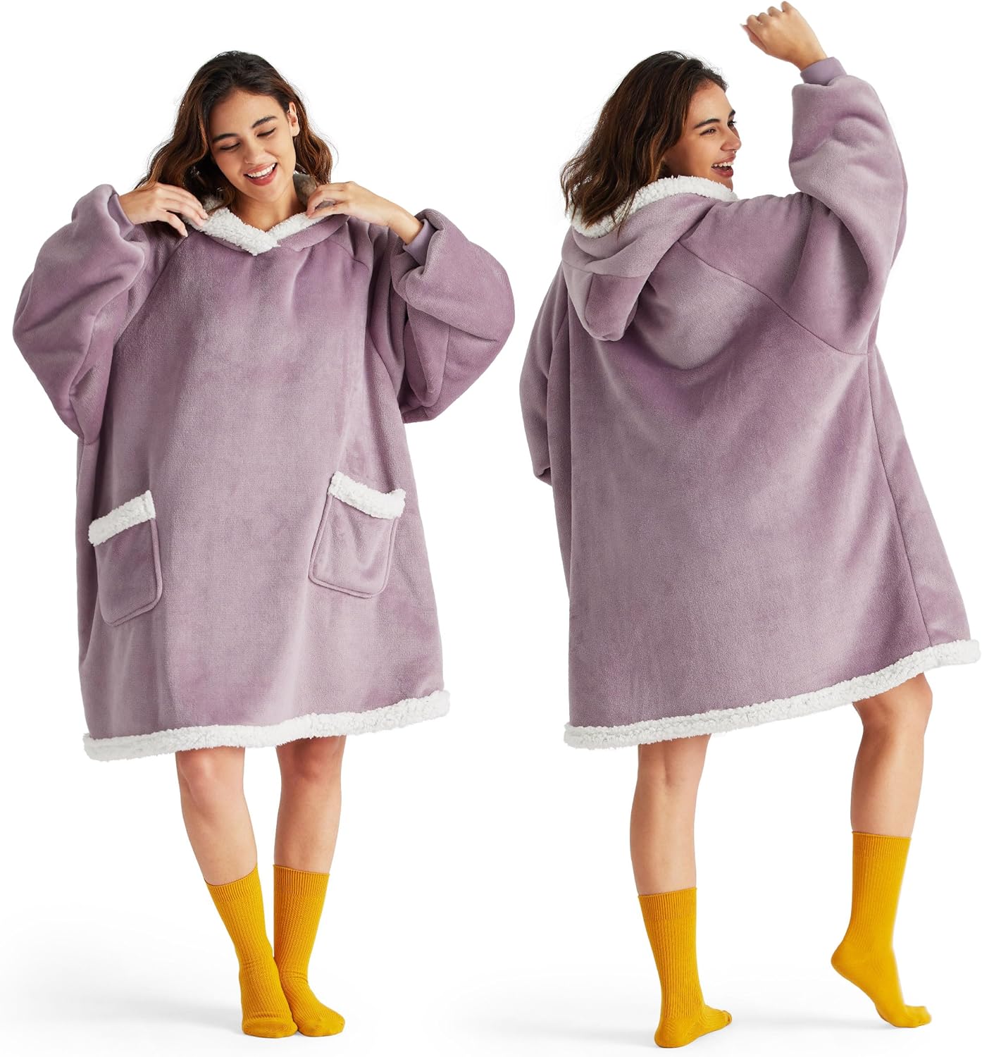 Bedsure - Manta corta de sherpa para llevar puesta