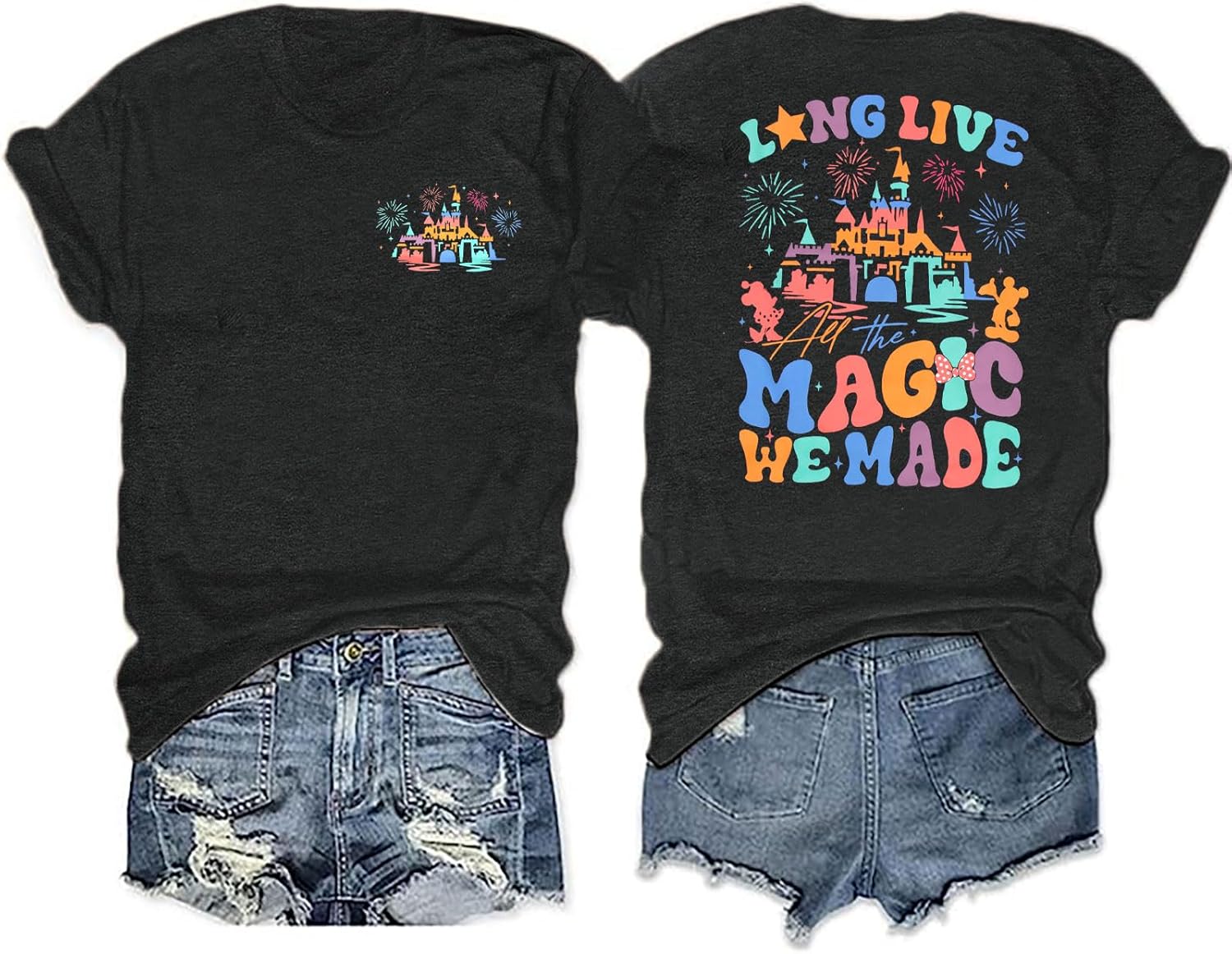 FRYAID Fantastical - Camisa de manga corta para mujer, diseño de teñido anudado Wonder World, diseño de teñido anudado