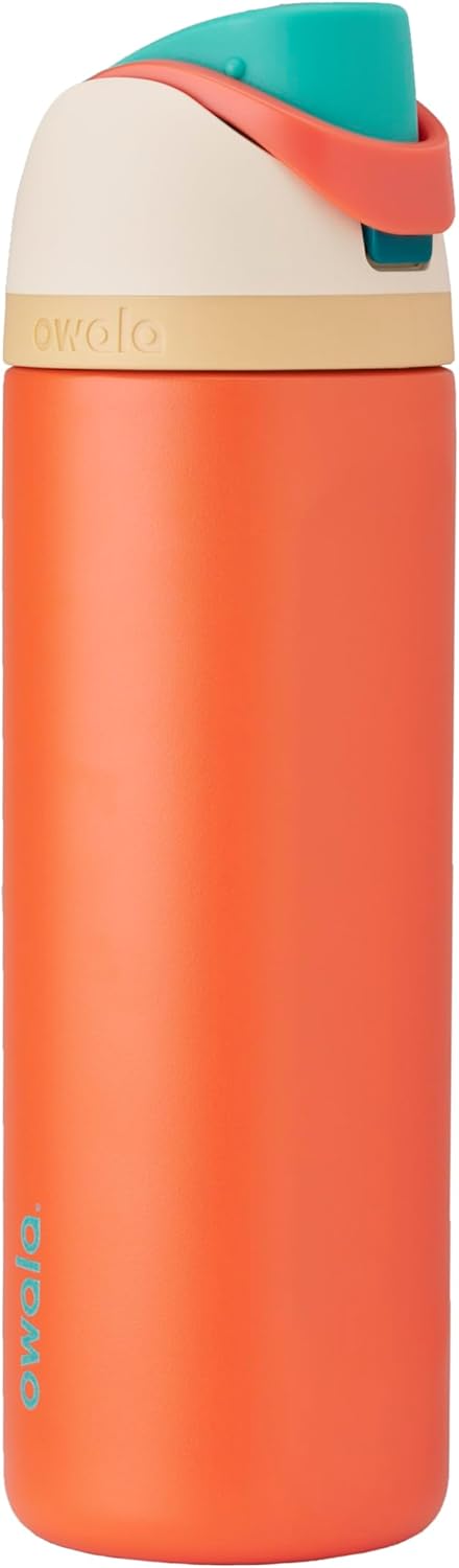 Owala Disney Princess FreeSip - Botella de agua aislada de acero inoxidable con popote para deportes y viajes, botella de agua deportiva sin BPA, 24 onzas, Tiana