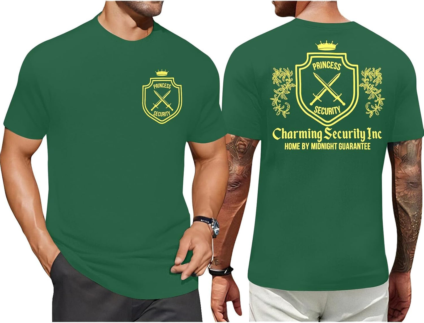 FRYAID Camiseta del Equipo de Seguridad de Princesas para Hombres Camiseta Mágica Reino Mágico Camisetas Papá Fiesta de Cumpleaños Viaje Familiar Tops de Manga Corta