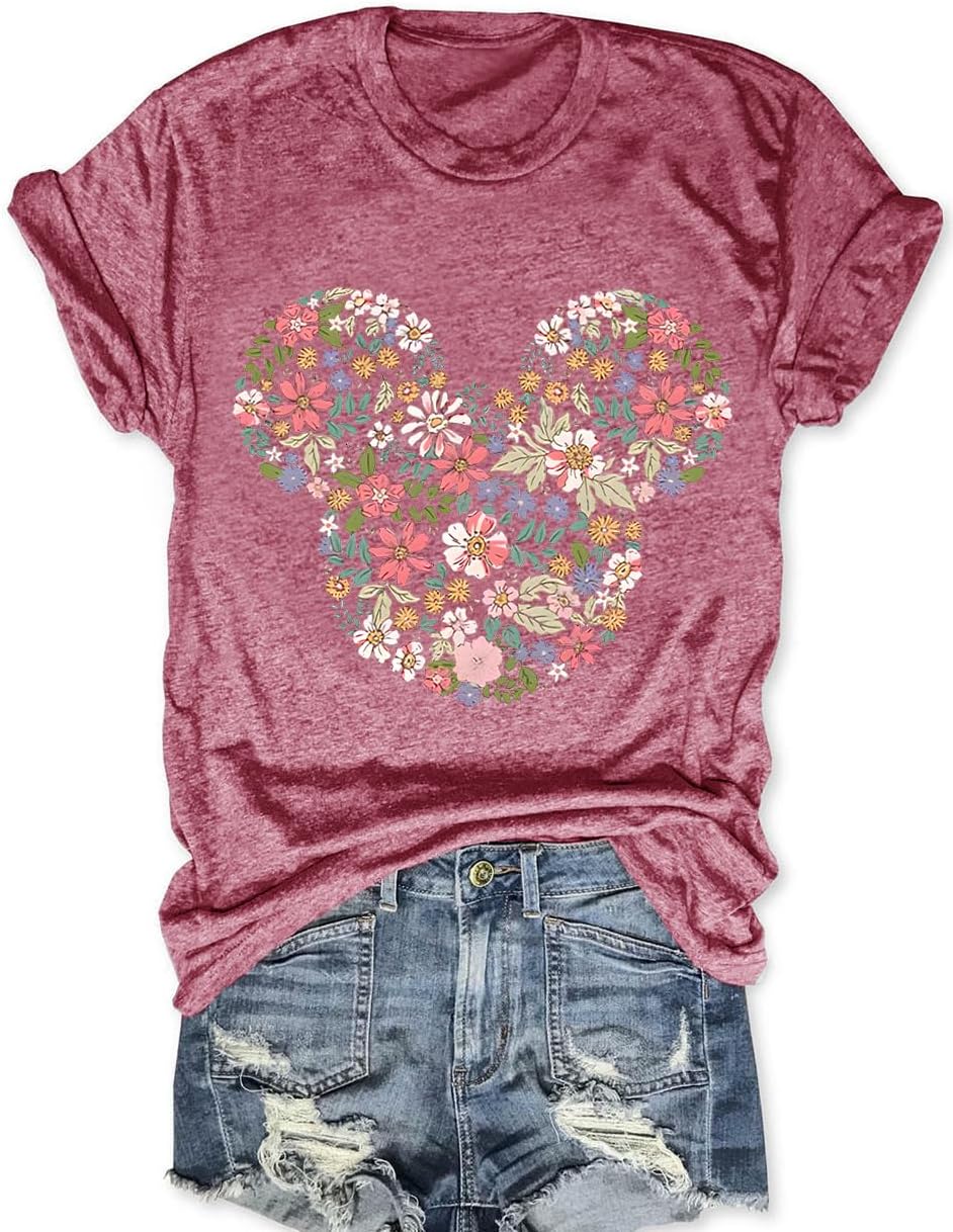 Magic Kingdom Castle - Camisa casual de manga corta para vacaciones, ropa bohemia para mujer, lindas camisetas de verano