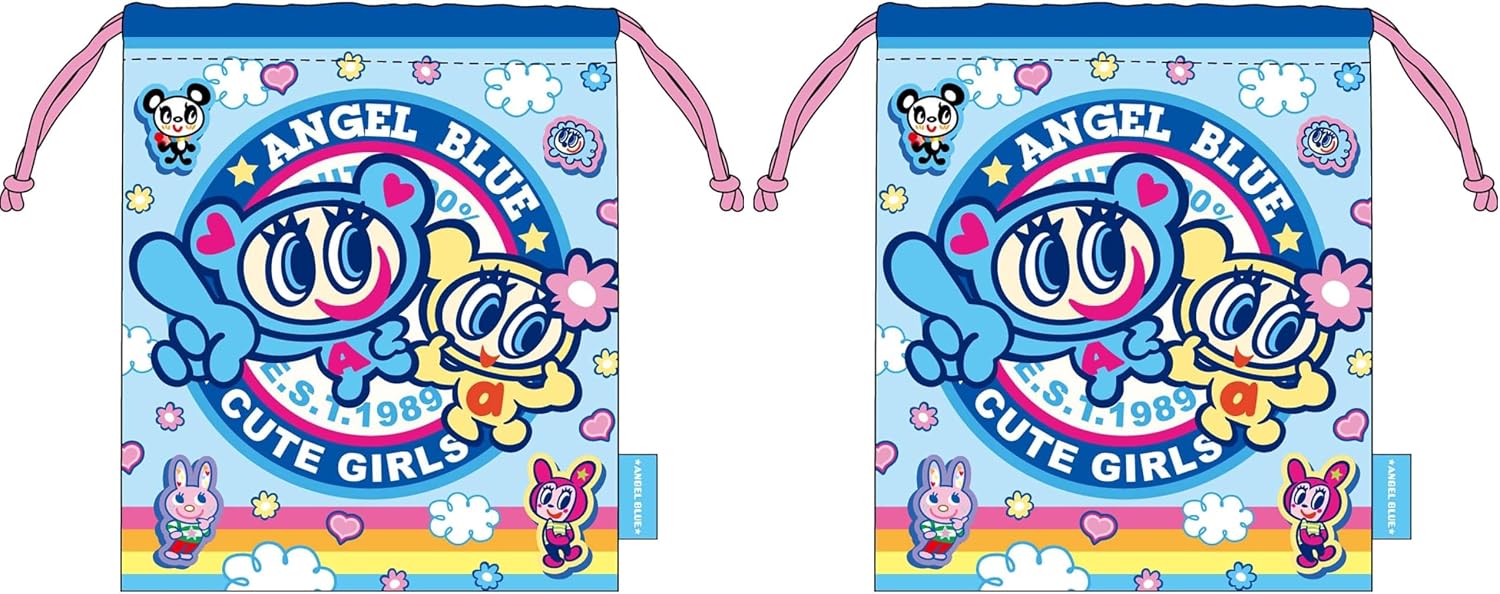 J's Planning Sanrio Drawstring Bag, Kuromi Trend, H8.3 x W7.1 inches (21 x 18 cm) FRK958