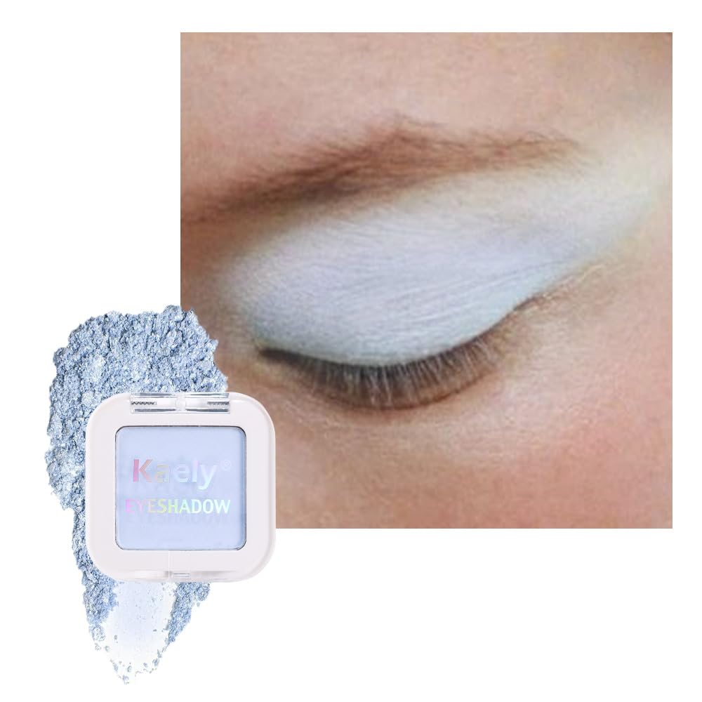 Kaely Maquillaje de sombra de ojos individual prensado, marrón nude claro mate altamente pigmentado, paleta de sombras de ojos monocromáticas altamente pigmentadas, mini sombra de ojos en polvo neutro impermeable, sombras para ojos, ligero mezclable, 13