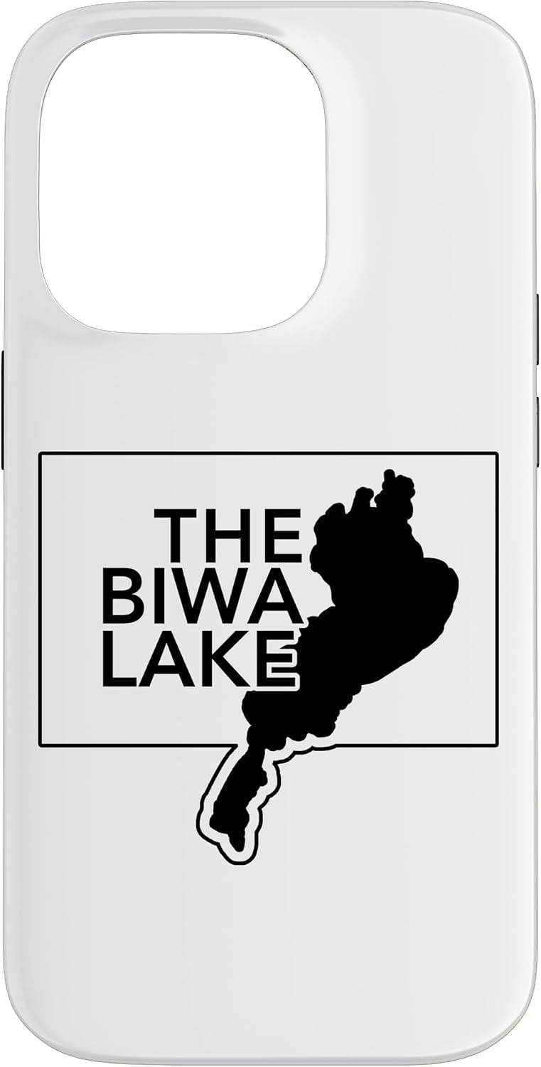 THE BIWA LAKE 琵琶湖 滋賀 地図【47都道府県】ジモTティ JIMO-T 地元愛 お土産 プレゼント 面白 スマホケース iPhone 16 Plus 用