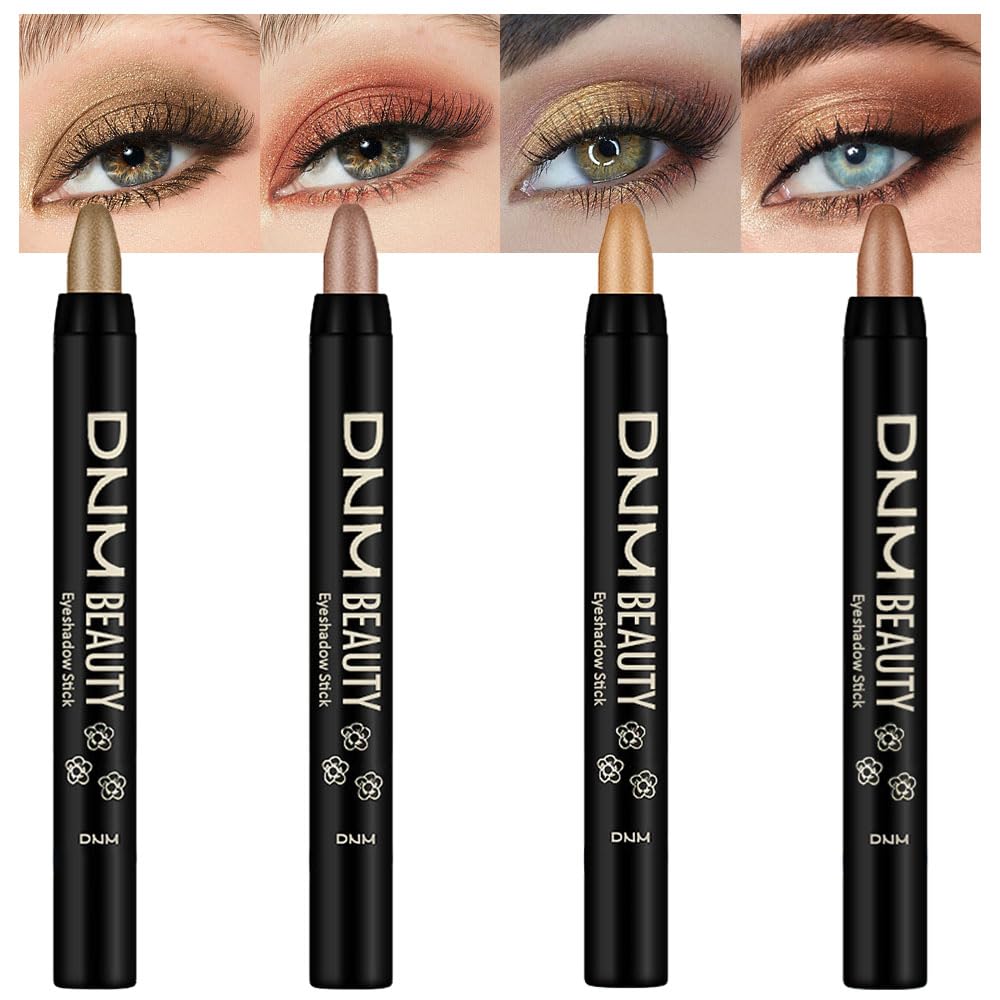 Juego de 8 piezas de barras iluminadoras de sombra de ojos en crema, champán perla gris topo bronce cacao piedra masilla amatista ahumada con brillo mate, lápiz delineador de ojos, barra aplicadora