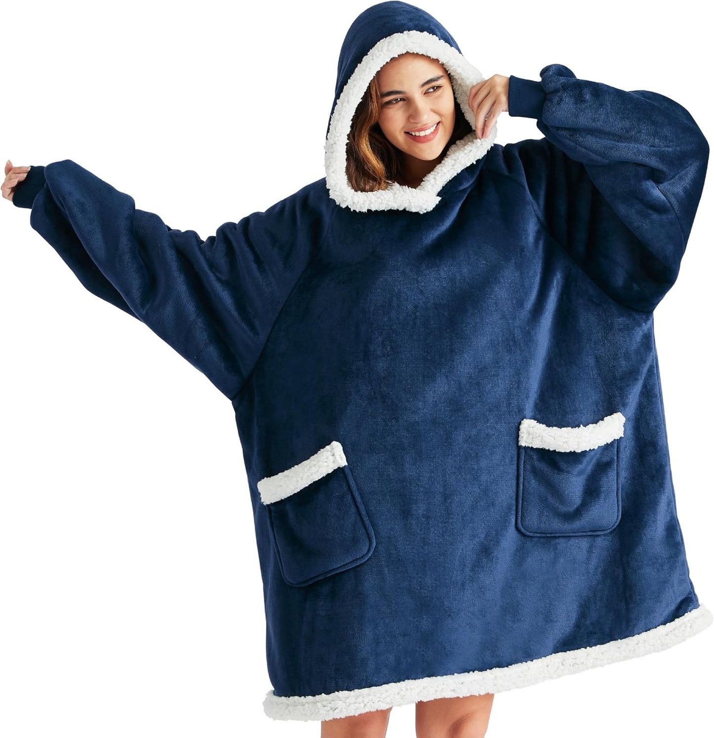 Bedsure - Manta corta de sherpa para llevar puesta