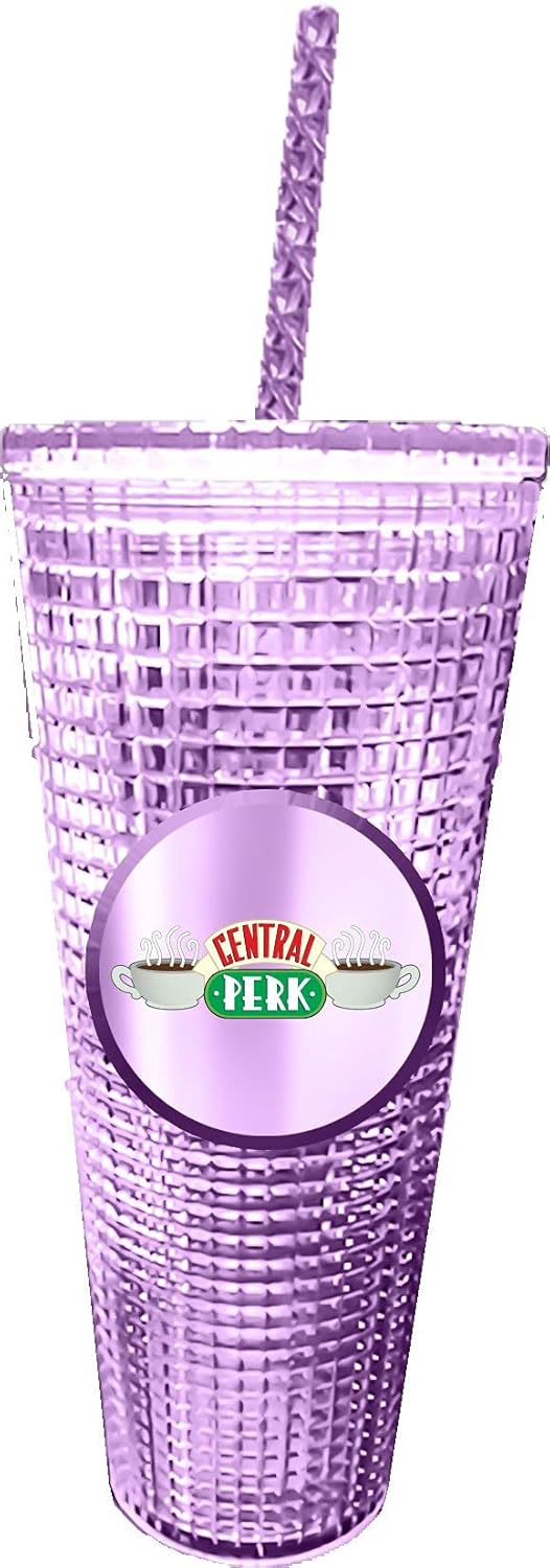 Spoontiques Peanuts Vaso de diamantes, 20 oz - Vaso texturizado con pajita, aislamiento de doble pared, sin BPA - Snoopy
