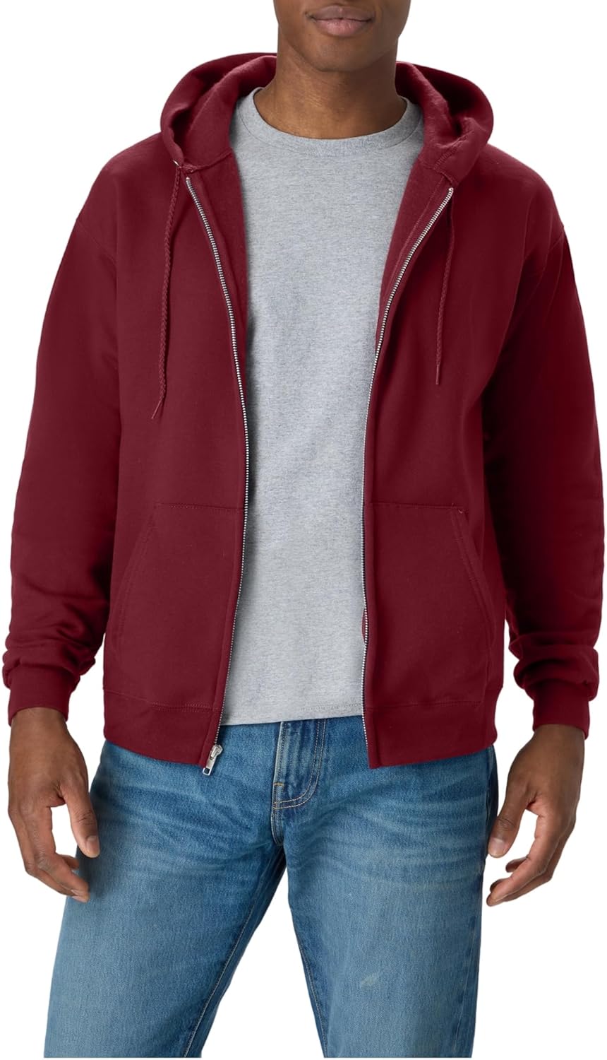 Hanes sudadera con capucha y cremallera completa para hombres, Ecosmart sudadera de polar con capucha y cremallera completa para hombres, sudadera con capucha