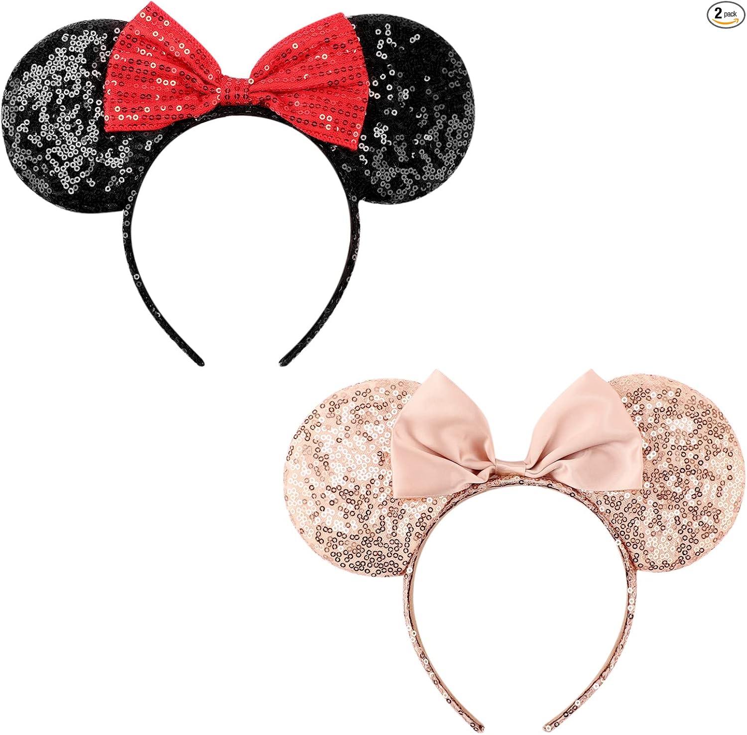 DRESHOW Mouse Ears Bow Headbands Sequins Party Decoration Cosplay Costume for Women