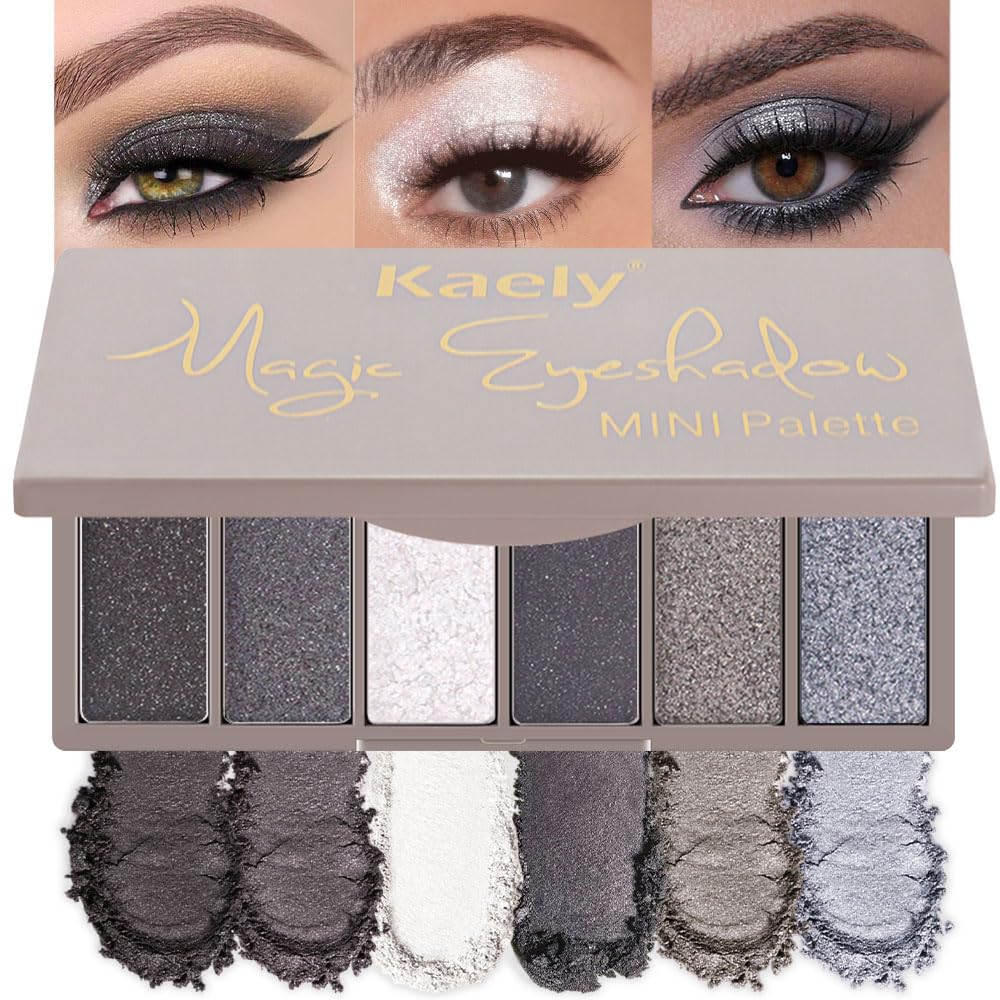 evpct - Paleta de sombra de ojos cuadrada en polvo mate marrón desnudo, rosa desnudo claro, marrón oscuro natural, sombra de ojos mate ahumada de alta pigmentación, mini paleta de maquillaje para