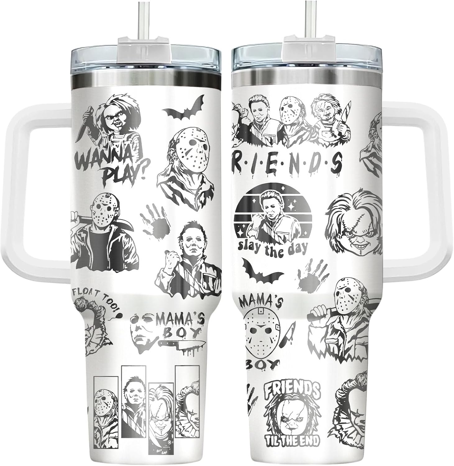 34HD Lord Fantasy Adventure - Vaso de café con aislamiento de acero inoxidable de 40 onzas, taza de viaje con asa y tapa para pajilla, segunda taza de café, regalos para amantes de los libros
