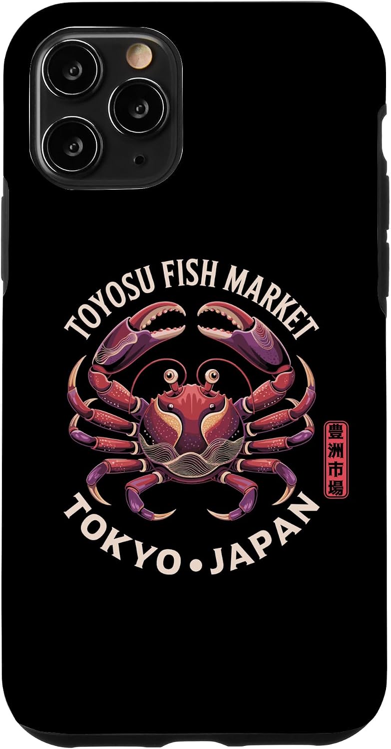 豊洲魚市場 東京ジャパン かに 漢字 お土産 スマホケース iPhone 15 Plus 用