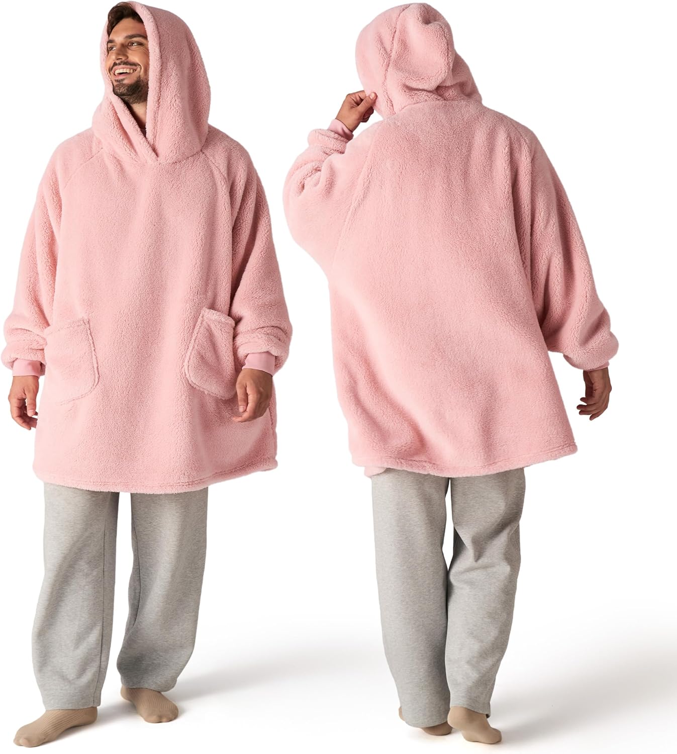 Bedsure Mantas Ponibles con Capucha, Regalos de Navidad para Mujeres, Esposa, Novia, Regalos de Cumpleaños Cálidos y Acogedores para Ella, Esposa, Sudadera Suave y Esponjosa, Mantas con Capucha de