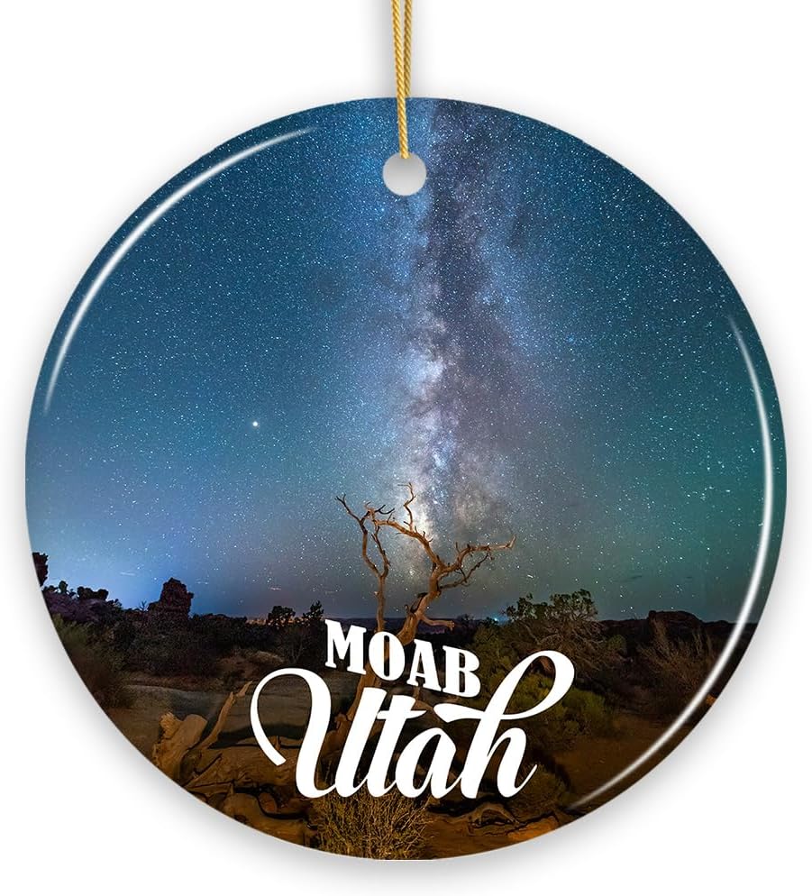 Adorno de cerámica de la ciudad del parque culturalmente artístico, recuerdo de Navidad de Utah (versión 1)