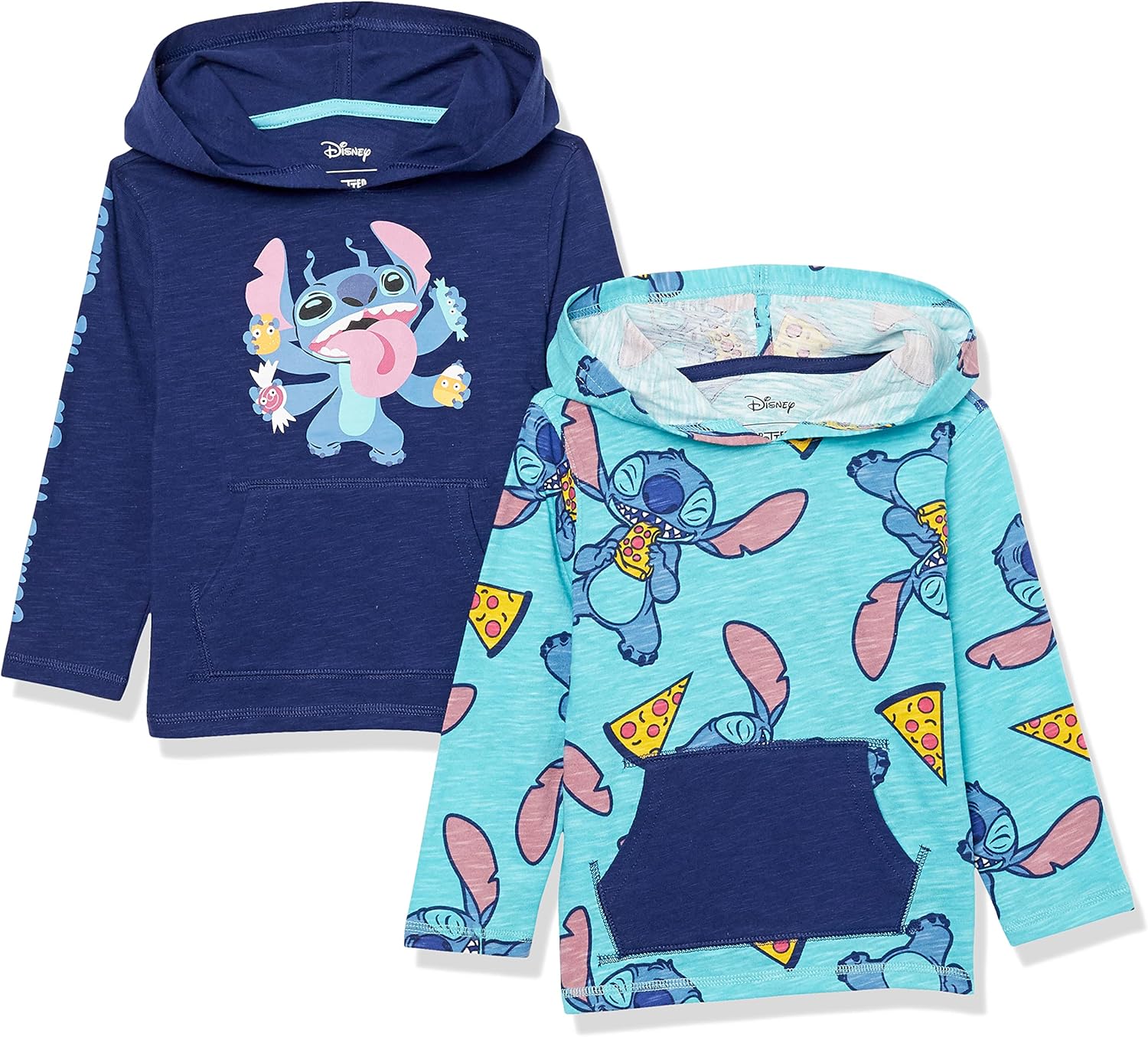 Essentials Disney | Marvel | Star Wars Camisetas con capucha ligera de manga larga para niños y bebés, paquete de 2