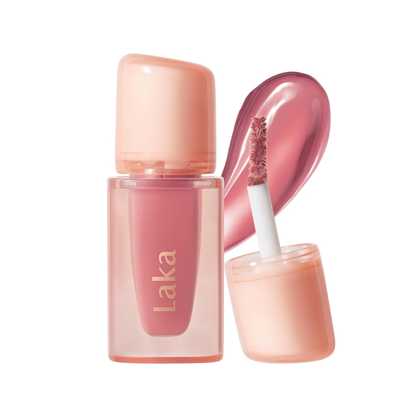 Laka Jelling Nude Gloss Mini, 1.9g/0.07oz, Aceite labial hidratante traslúcido sin manchas, no pegajoso, brillo nutritivo para un aspecto fresco y brillante, vegano, maquillaje de belleza limpia