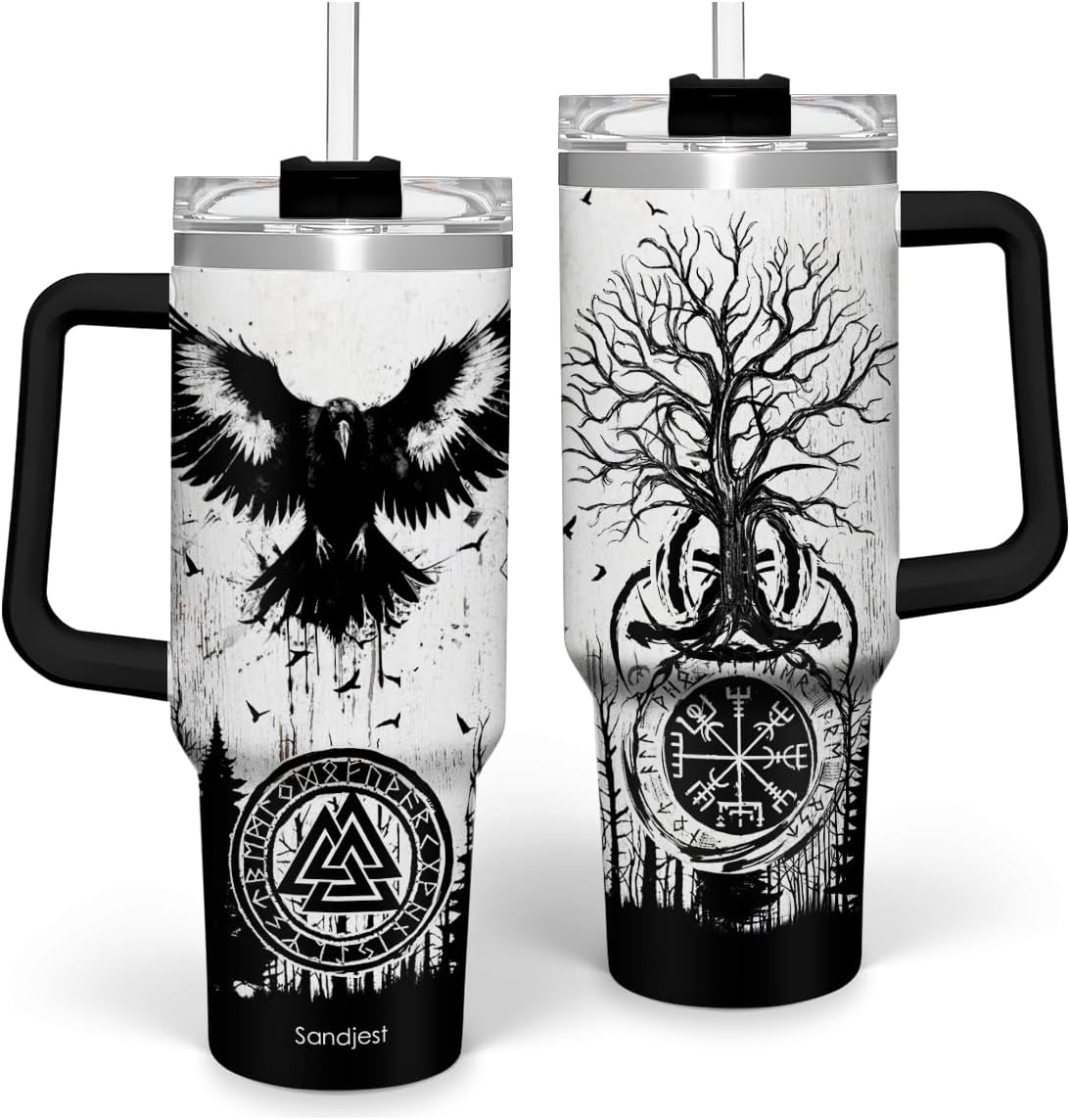 Regalos de enfermera para mujeres, vaso de enfermera con asa, taza de café de acero inoxidable de 40 onzas con tapa con pajilla, regalo de enfermería para enfermeras, regalo de agradecimiento para
