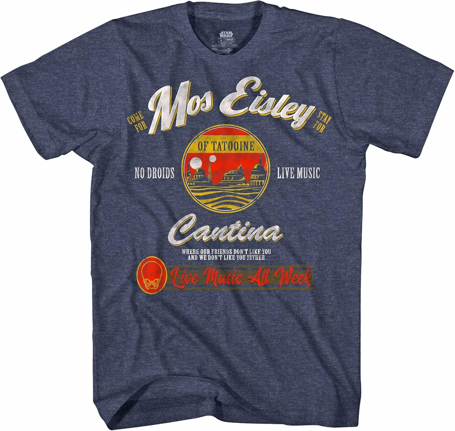 STAR WARS Mos Eisley Cantina Tatooine Camiseta Gráfica para Hombre Adulto