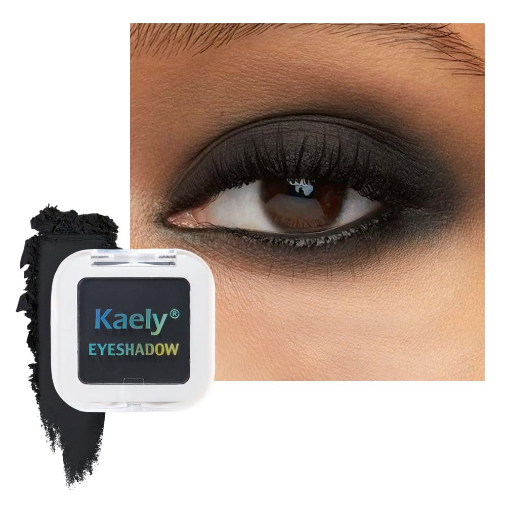 Kaely Maquillaje de sombra de ojos individual prensado, marrón nude claro mate altamente pigmentado, paleta de sombras de ojos monocromáticas altamente pigmentadas, mini sombra de ojos en polvo neutro impermeable, sombras para ojos, ligero mezclable, 13