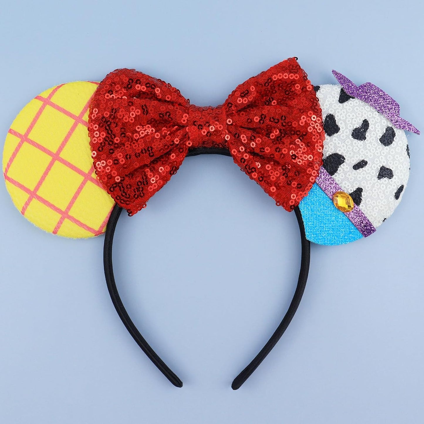 Diadema con orejas de ratón, diadema con orejas de auto de Lighting McQueen para fiesta de cumpleaños de niños - Diadema con orejas de auto