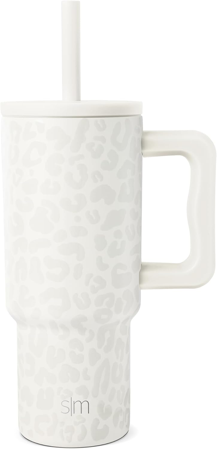 Simple Modern Disney Trek Kids - Vaso de acero inoxidable para niños y niñas, con asa y tapa con pajilla de silicona, resistente a derrames y fugas, reutilizable, Minnie Mouse en terrazo, 24 onzas