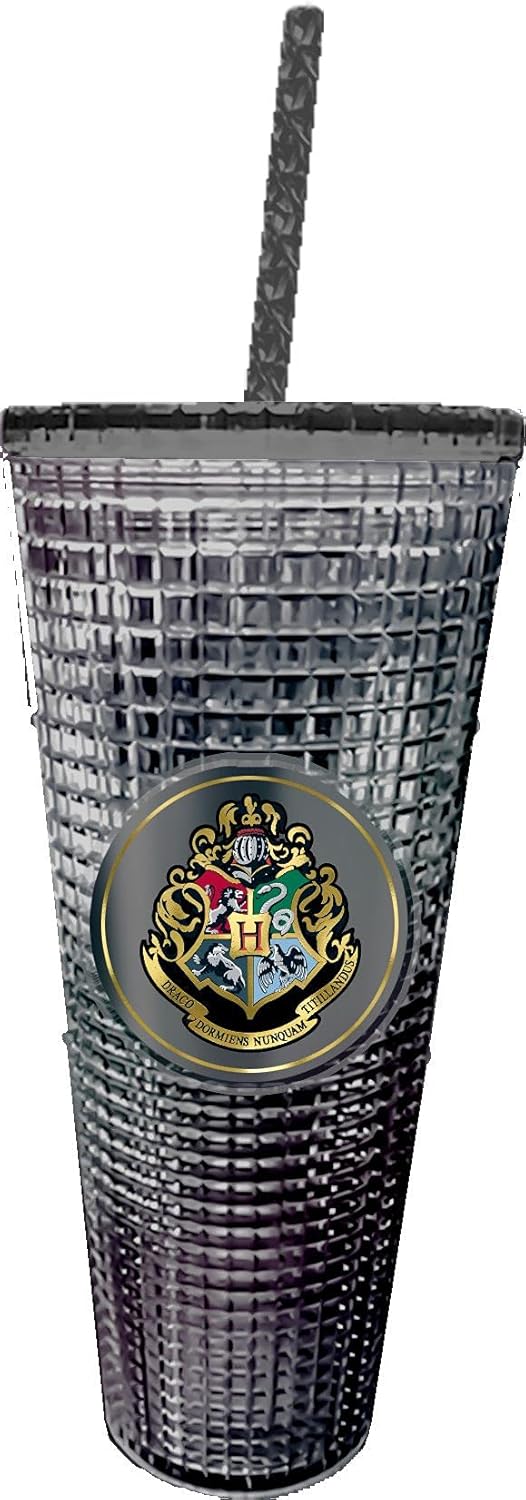 Spoontiques Peanuts Vaso de diamantes, 20 oz - Vaso texturizado con pajita, aislamiento de doble pared, sin BPA - Snoopy
