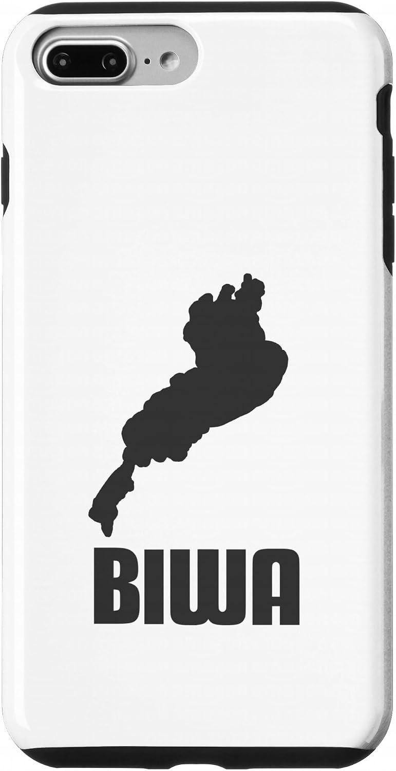 BIWA 琵琶湖 滋賀 地図【47都道府県】ジモティ JIMO-T ブランド パロディ 地元 お土産 プレゼント 面白 スマホケース iPhone 16 用