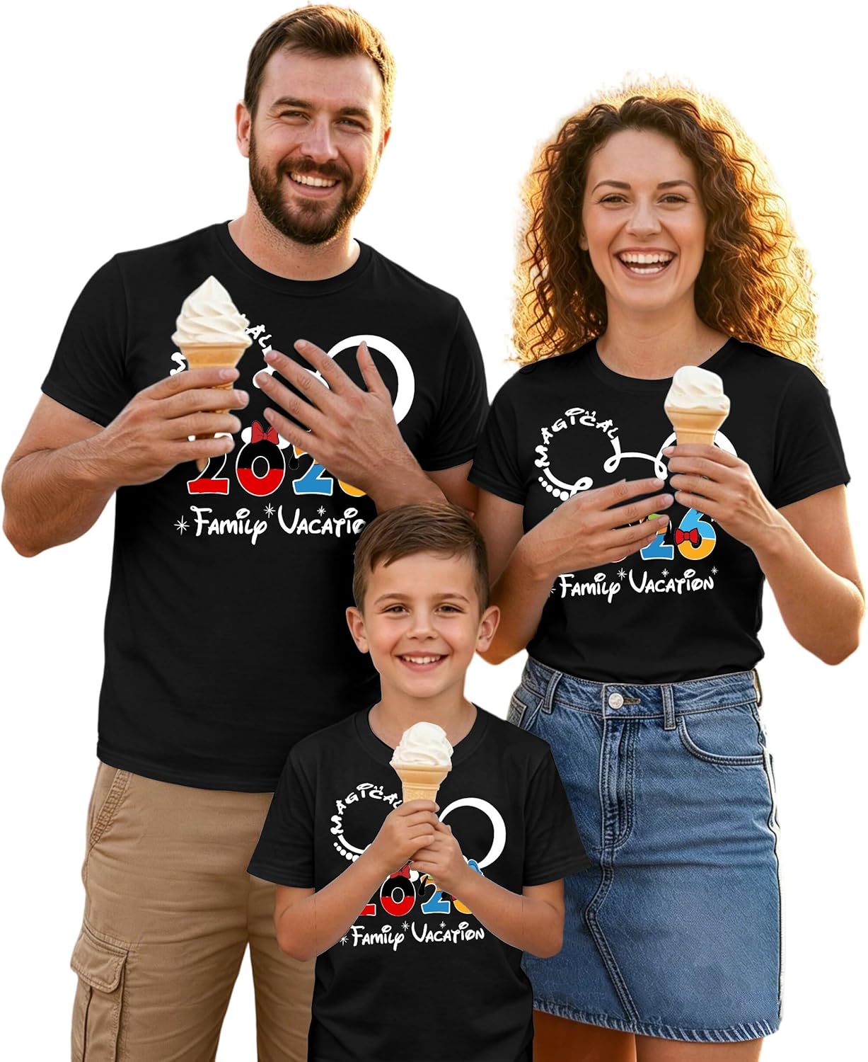 Camisas a juego para vacaciones familiares: camisa mágica con gráficos de dibujos animados 2026, trajes a juego para la familia, camisetas divertidas de viaje de verano