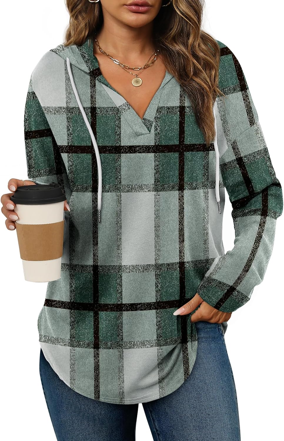 Bofell - Sudaderas con capucha para mujer, sudaderas de moda para mujer, sudaderas con capucha de gran tamaño, sudaderas de manga larga de ajuste holgado