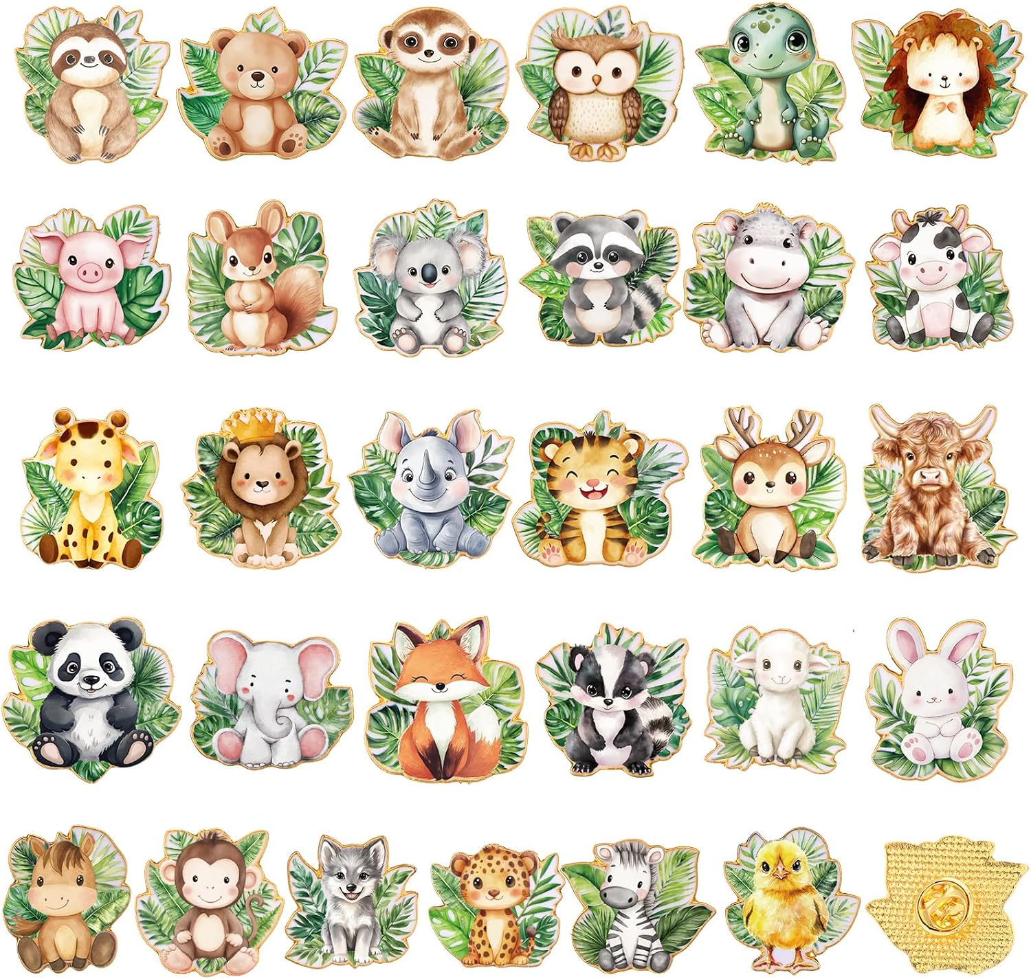Landical 30 piezas, lindos pines de esmalte a granel, flores de plantas, animales, Halloween, gato negro, gótico, calabazas de otoño, primavera, broches de solapa de dibujos animados, pin de joyería