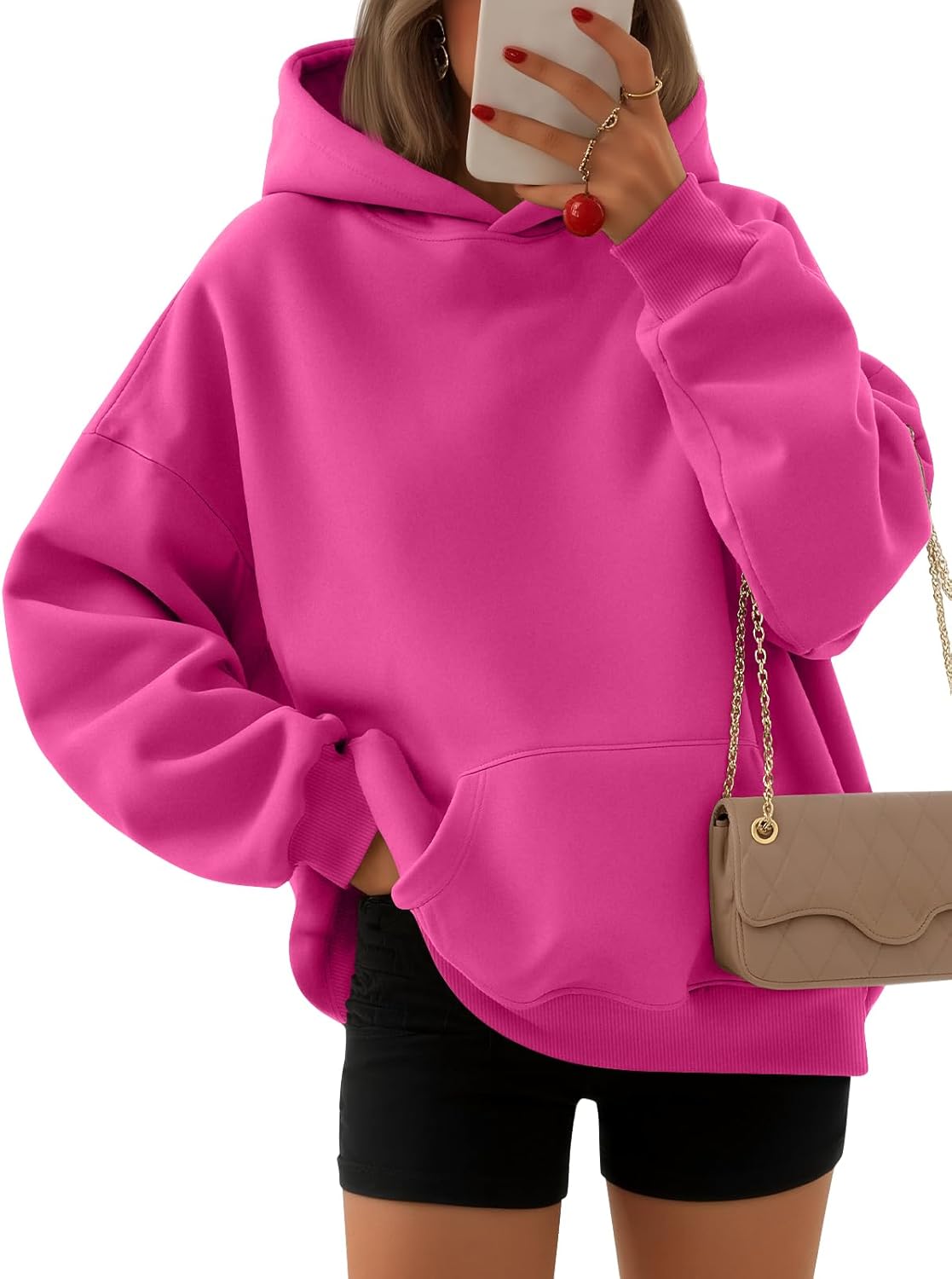 EFAN - Sudadera con capucha para mujer - Sudadera de vellón sobredimensionada con mangas largas para otoño e invierno, ropa de moda inspirada en el estilo Y2K