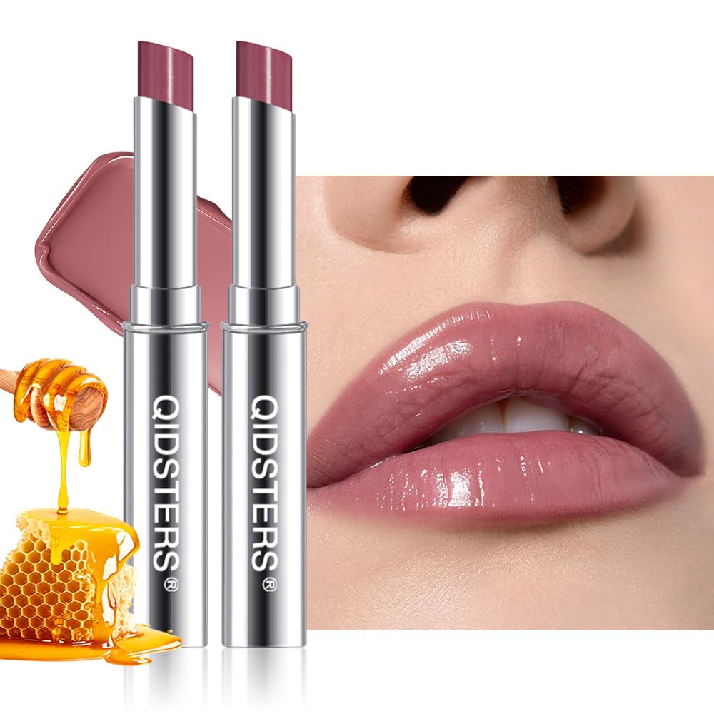 Honey Lipstick - Bálsamo labial tintado, mancha labial hidratante transparente para todos los tonos de piel (A-2Pcs-07 Mauve+09 Cherry, 2 unidades (paquete de 1))