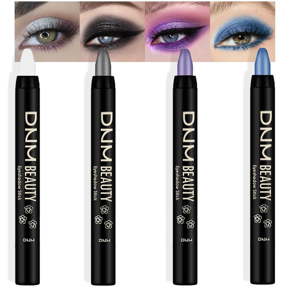 Juego de 8 piezas de barras iluminadoras de sombra de ojos en crema, champán perla gris topo bronce cacao piedra masilla amatista ahumada con brillo mate, lápiz delineador de ojos, barra aplicadora