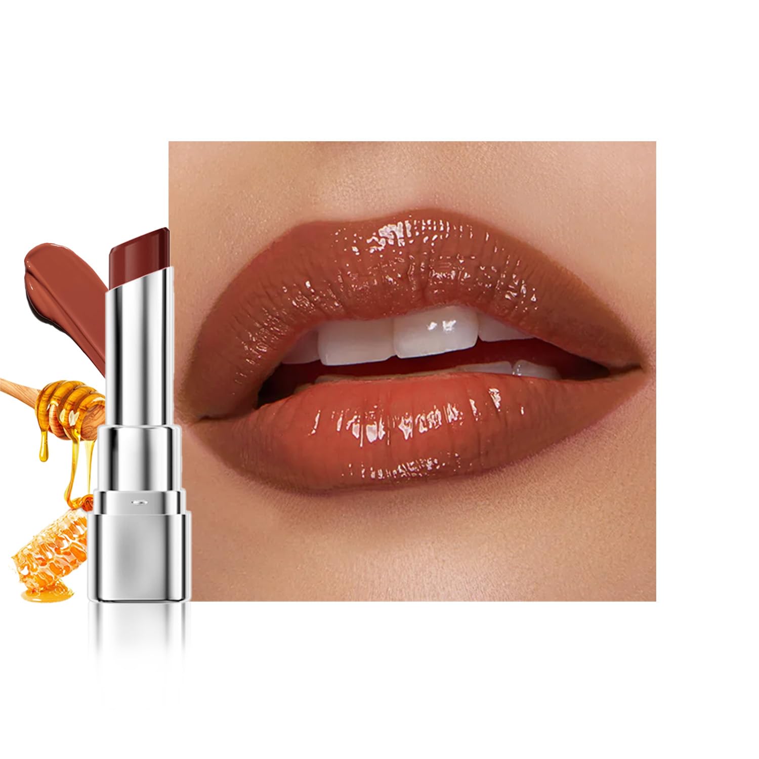 FeiCuiYun Bálsamo Labial con Tinta de Miel Rosa, Lápiz Labial Hidratante Transparente, Color Labial Hidratante para Todos los Tonos de Piel, Bálsamo Labial Nutritivo con un Toque de Cereza Negra